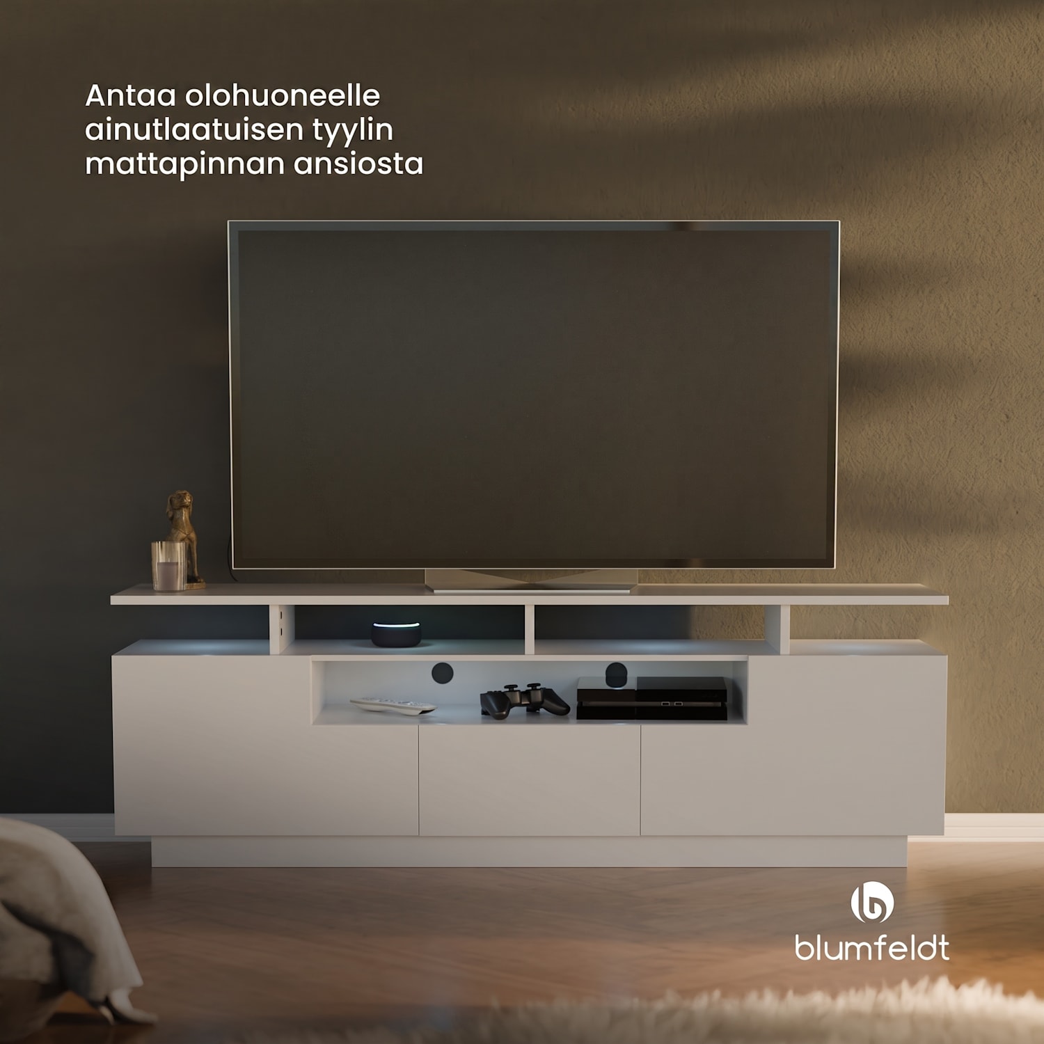 Perth TV-taso televisiotaso 150 x 35 x 50 cm, LED 150 x 35 x 50 cm | Valkoinen