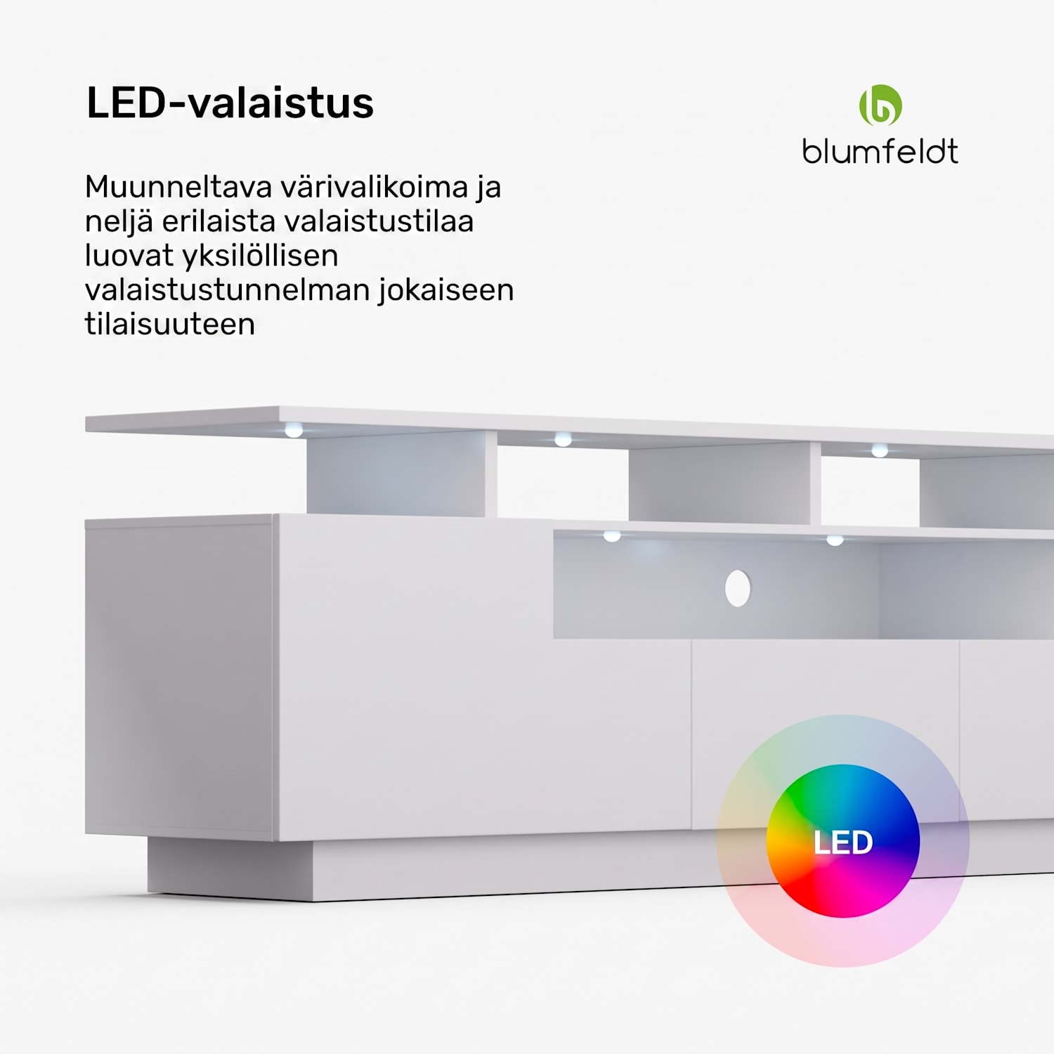 Perth TV-taso televisiotaso 150 x 35 x 50 cm, LED 150 x 35 x 50 cm | Valkoinen