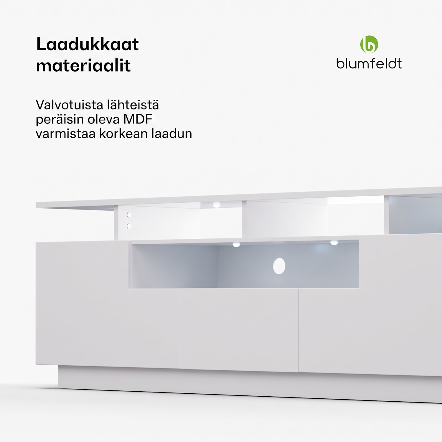 Perth TV-taso televisiotaso 150 x 35 x 50 cm, LED 150 x 35 x 50 cm | Valkoinen