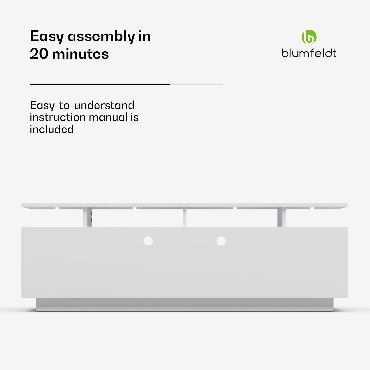 Perth Lowboard, TV szekrény, 150 x 35 x 50 cm, LED 150 x 35 x 50 cm | Fehér