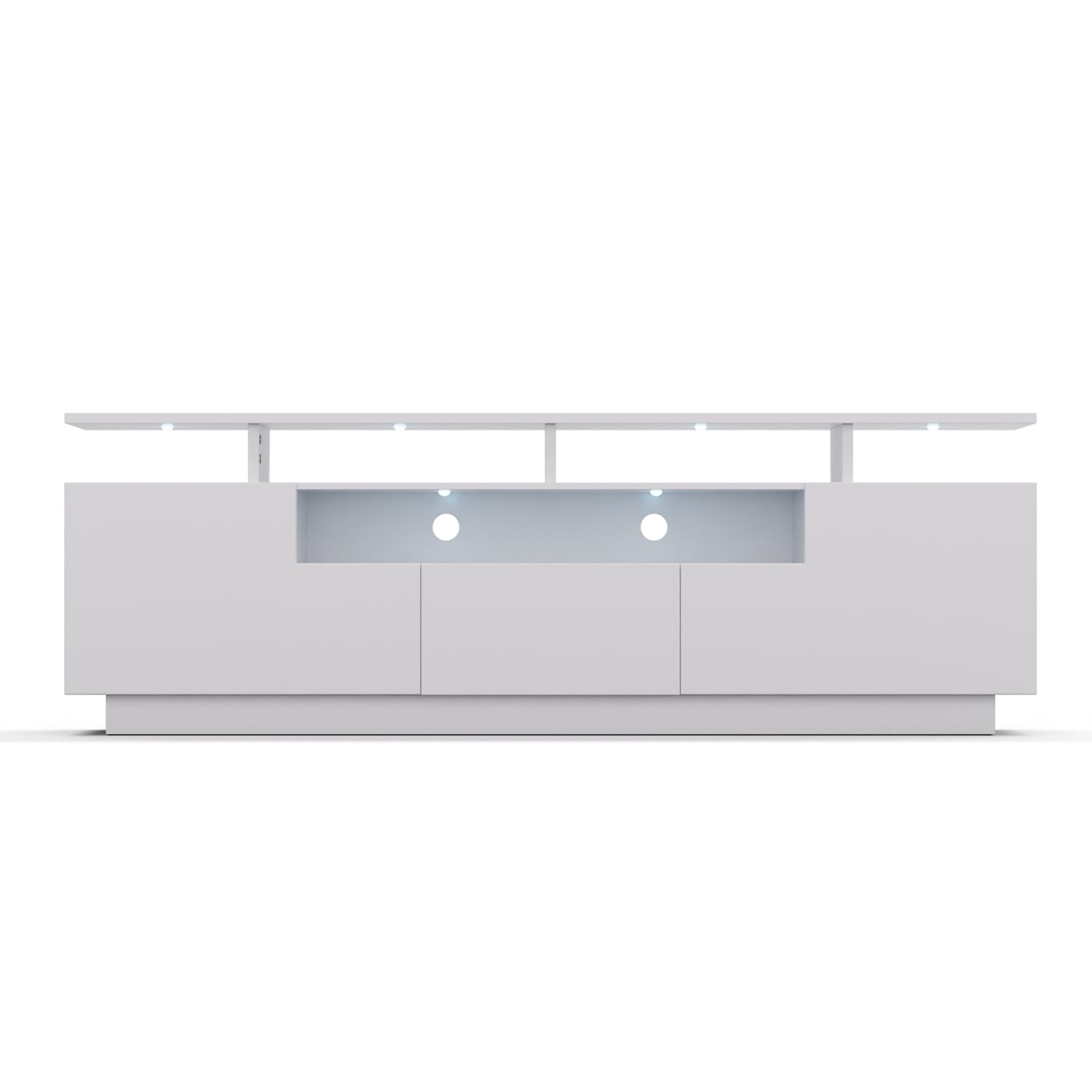 Meuble TV lowboard Perth 150 x 35 x 50 cm, LED 150 x 35 x 50 cm | Blanc