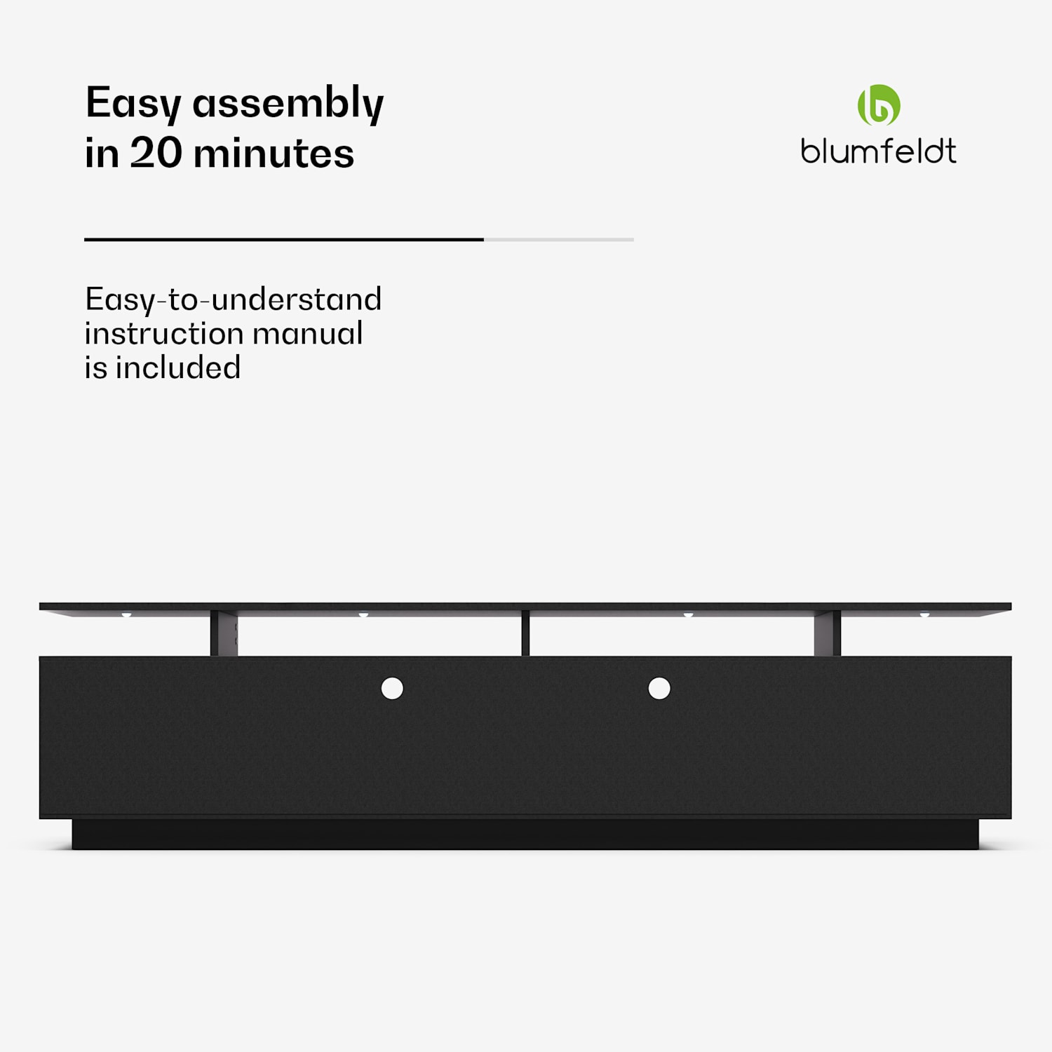 Perth Lowboard Fernsehschrank 195 x 44 x 50 cm LED-Beleuchtung 3 Ablagen matt Maße | Schwarz