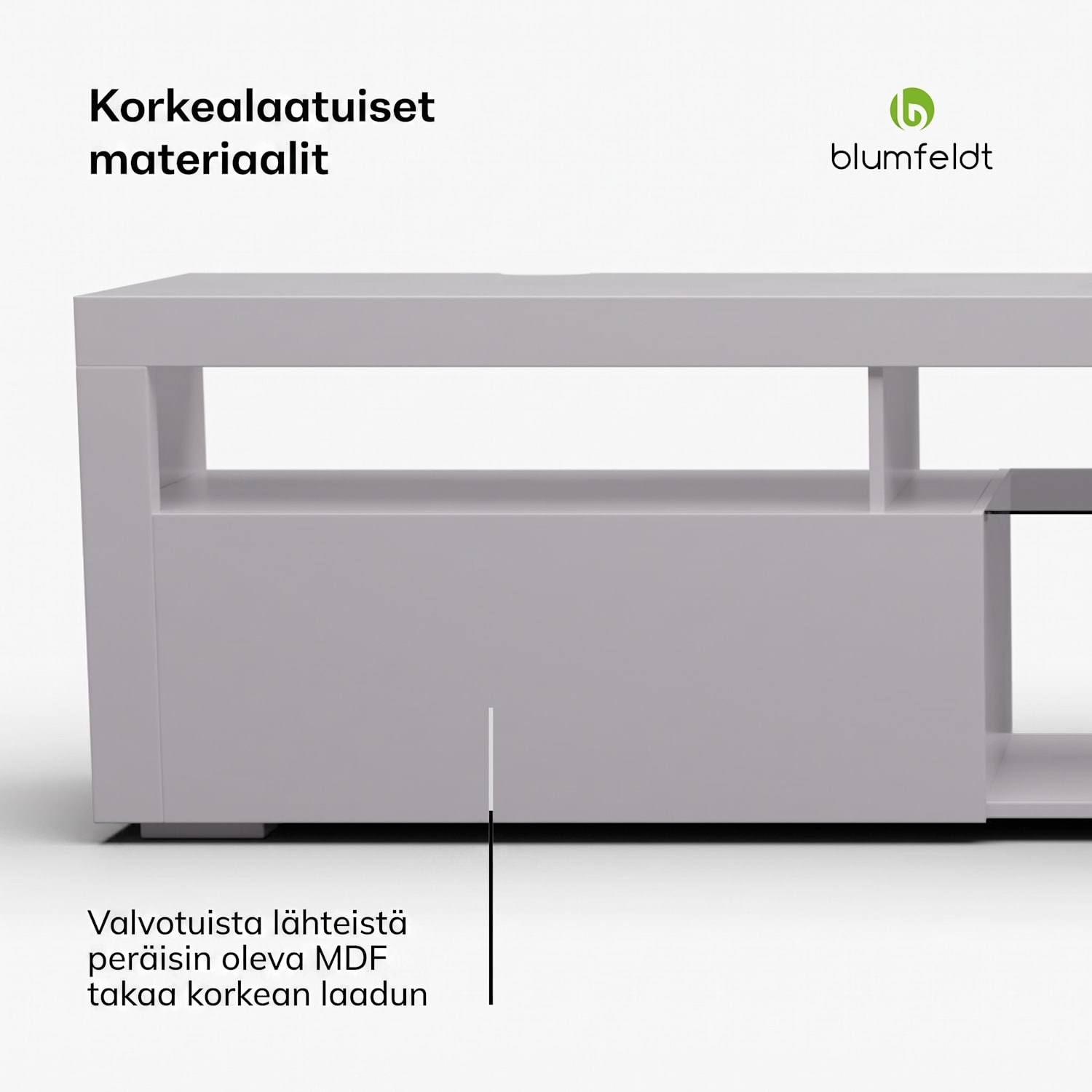 Elgin TV-taso televisiotaso 150 x 30 x 40 cm, LED 150 x 30 x 40 cm | Valkoinen