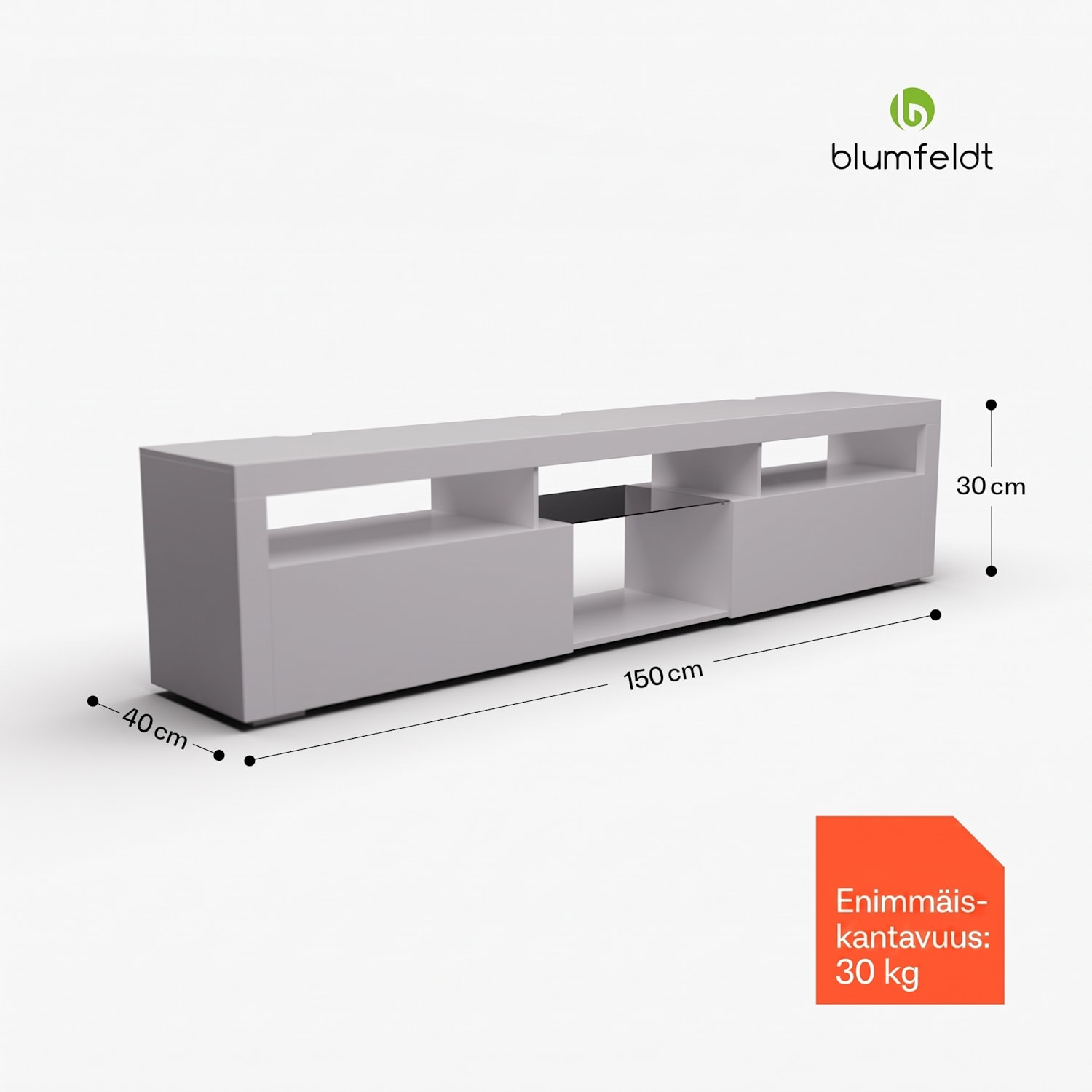 Elgin TV-taso televisiotaso 150 x 30 x 40 cm, LED 150 x 30 x 40 cm | Valkoinen