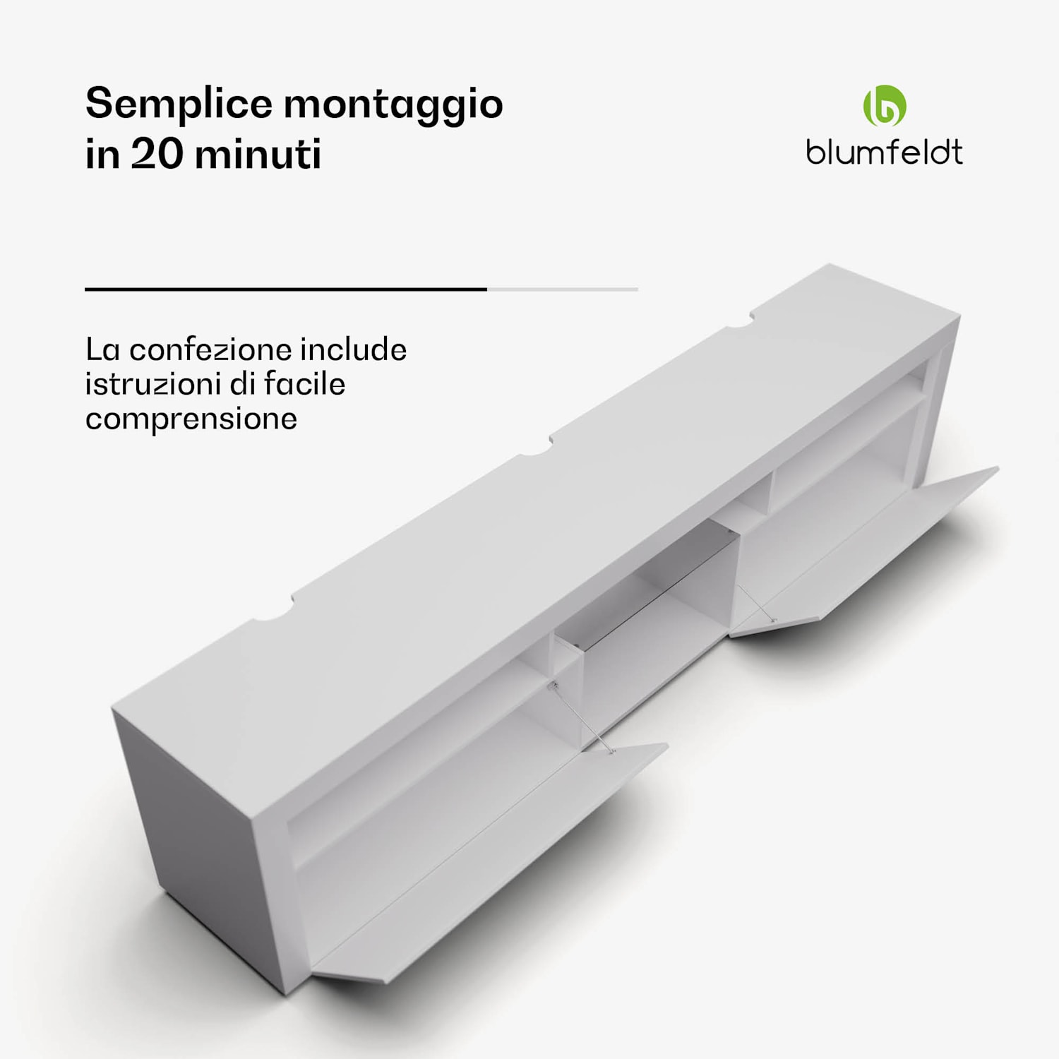 Elgin - Lowboard, mobile porta TV, 150 x 30 x 40 cm, LED 