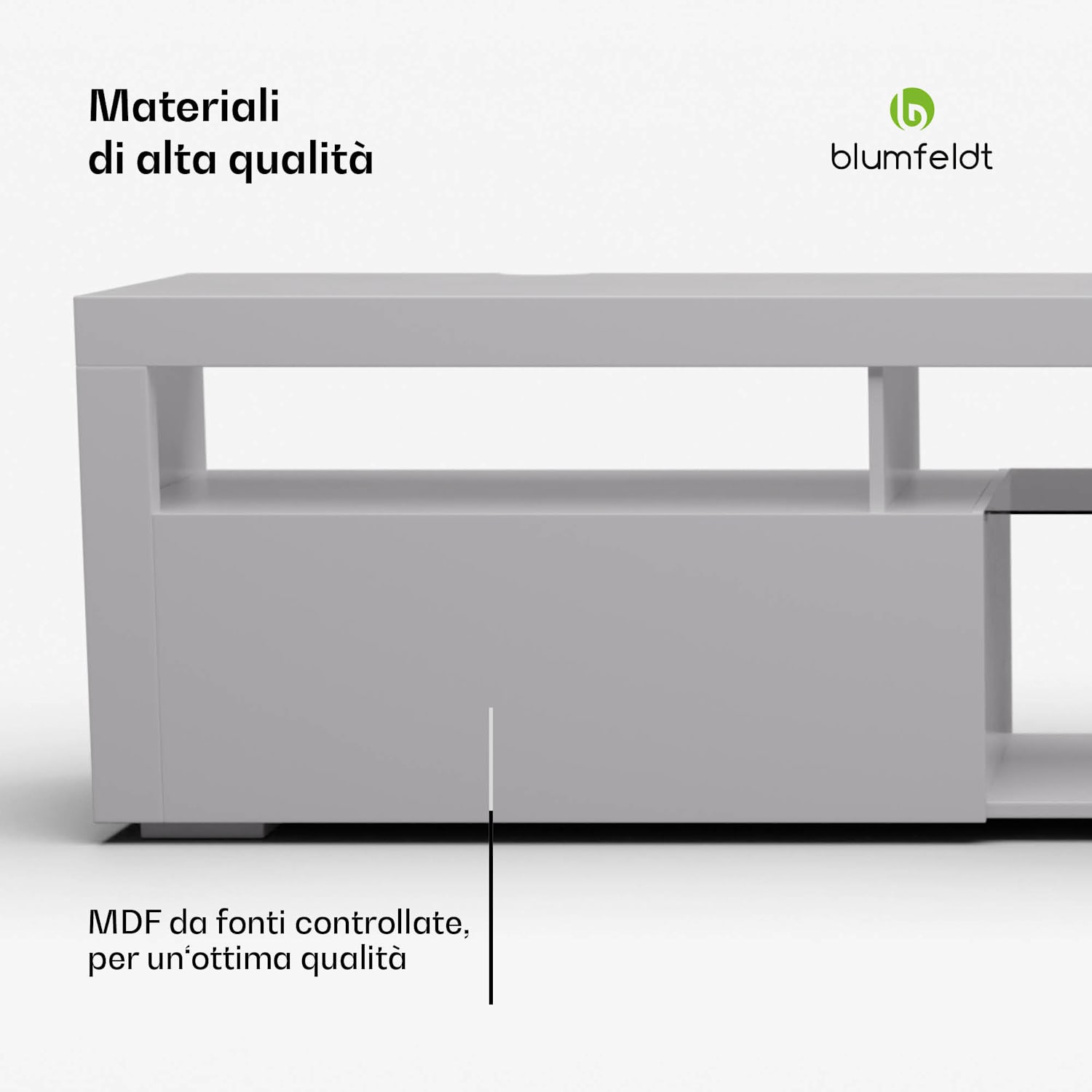Elgin - Lowboard, mobile porta TV, 150 x 30 x 40 cm, LED 