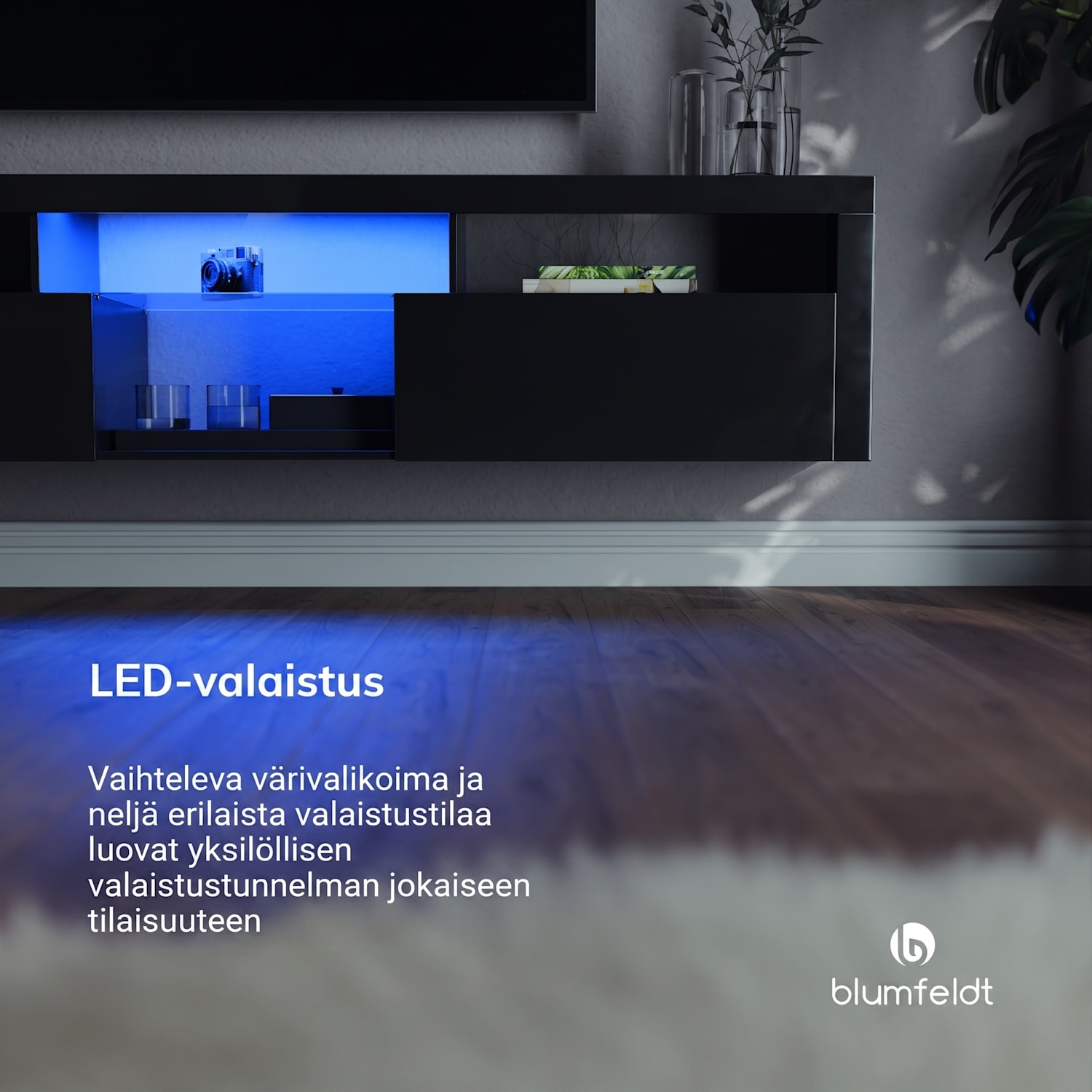 Elgin TV-taso televisiotaso 150 x 30 x 40 cm, LED 150 x 30 x 40 cm | Musta