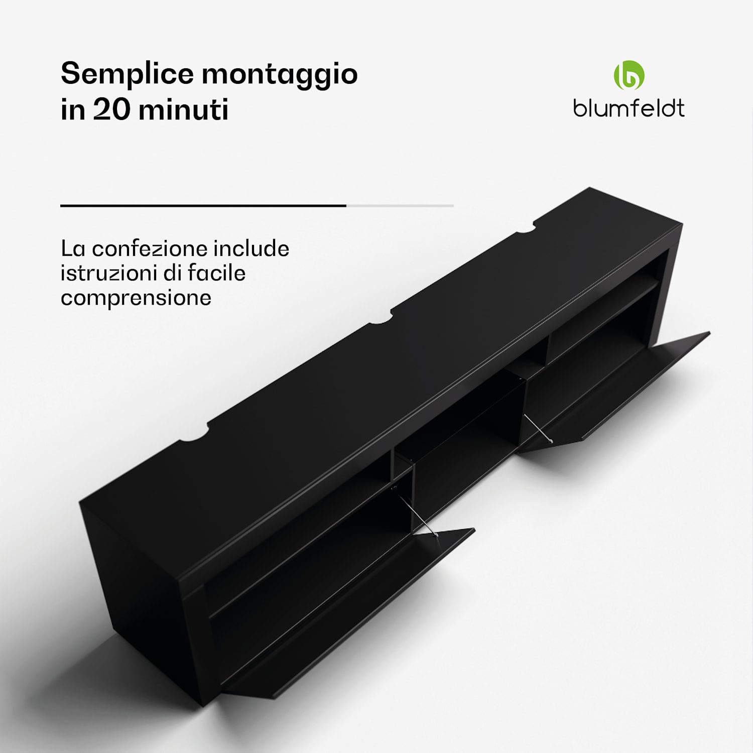 Elgin - Lowboard, mobile porta TV, 150 x 30 x 40 cm, LED 