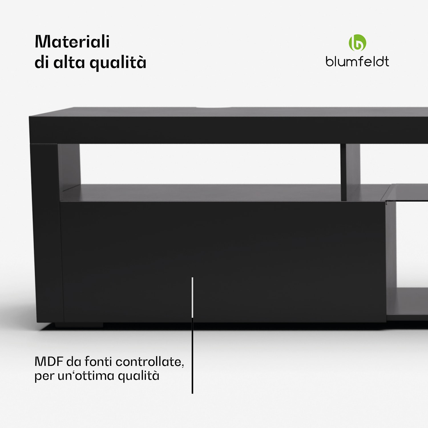 Elgin - Lowboard, mobile porta TV, 150 x 30 x 40 cm, LED 