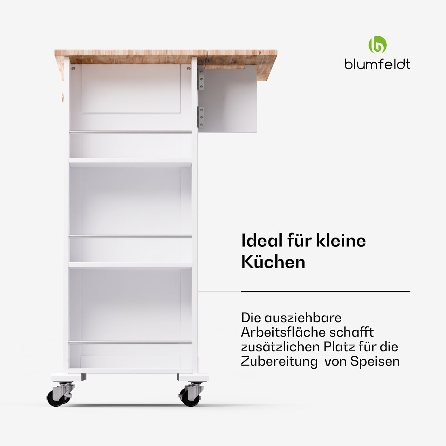 Etsu Servierwagen ausziehbare Arbeitsplatte 1 Schublade  