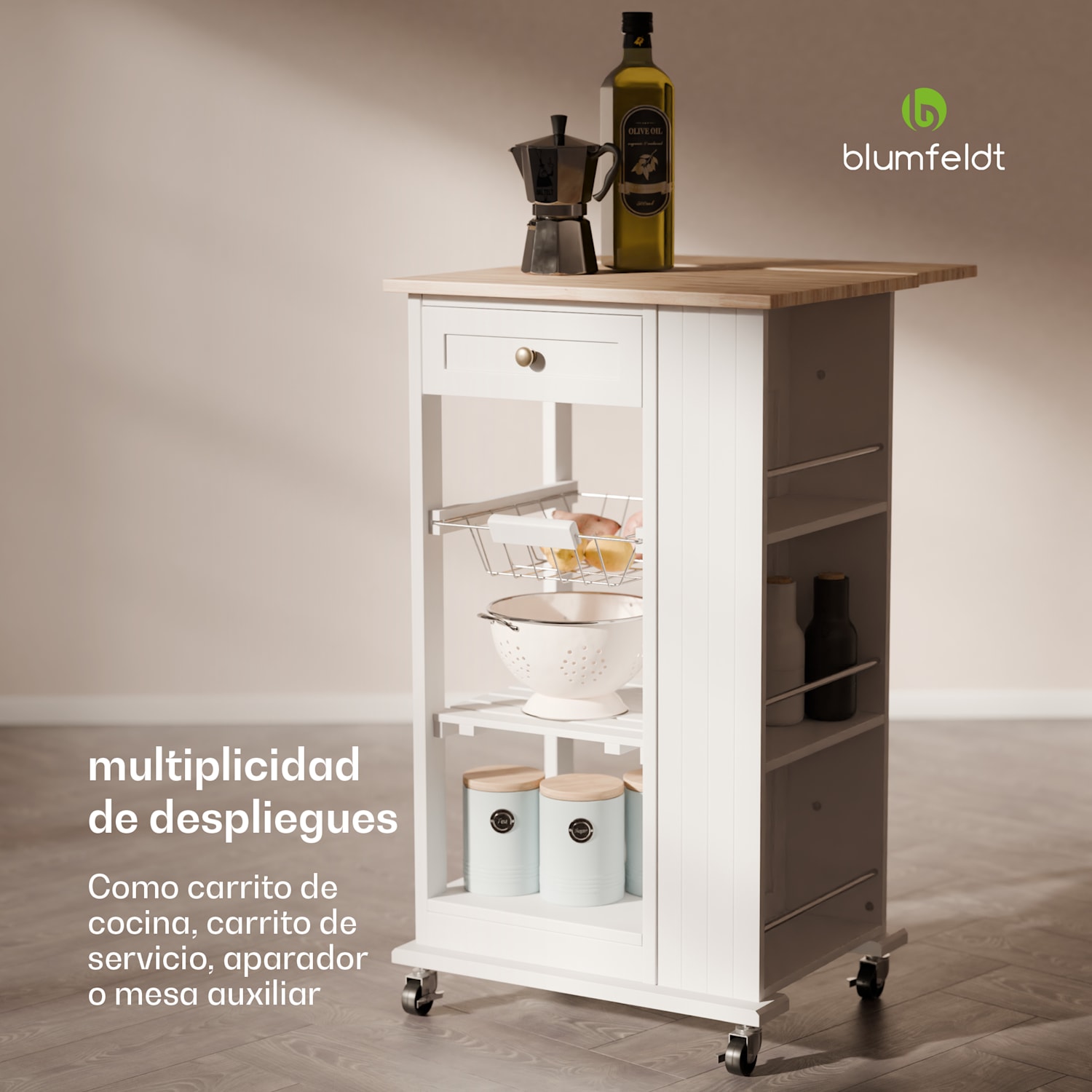 Etsu carro de servicio encimera extensible 1 cajón  