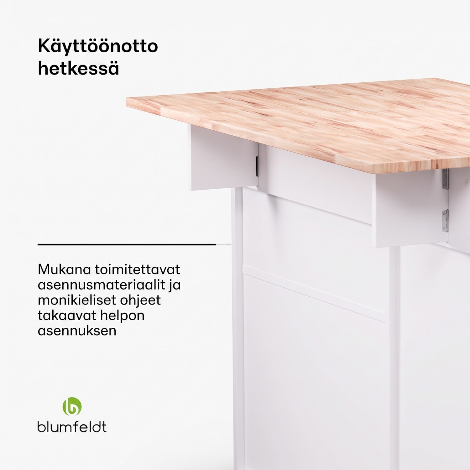 Etsu tarjoiluvaunu laajennettava työskentelytaso 2 laatikkoa 2 ovea 2 hyllyä pyörät jarrulla 
