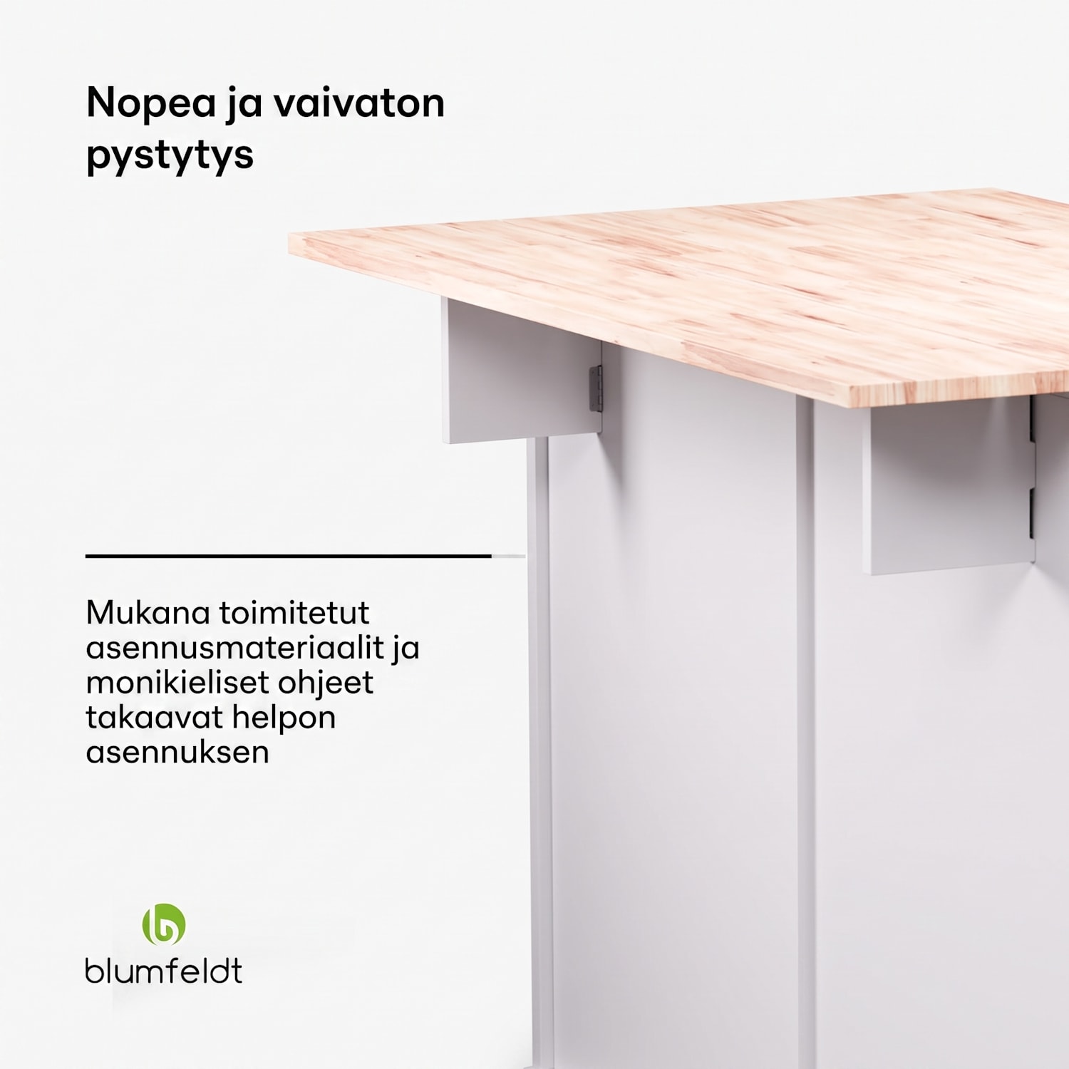 Etsu keittiösaareke laajennettava työskentelytaso 2 laatikkoa 4 ovea voidaan käyttää ruokapöytänä  