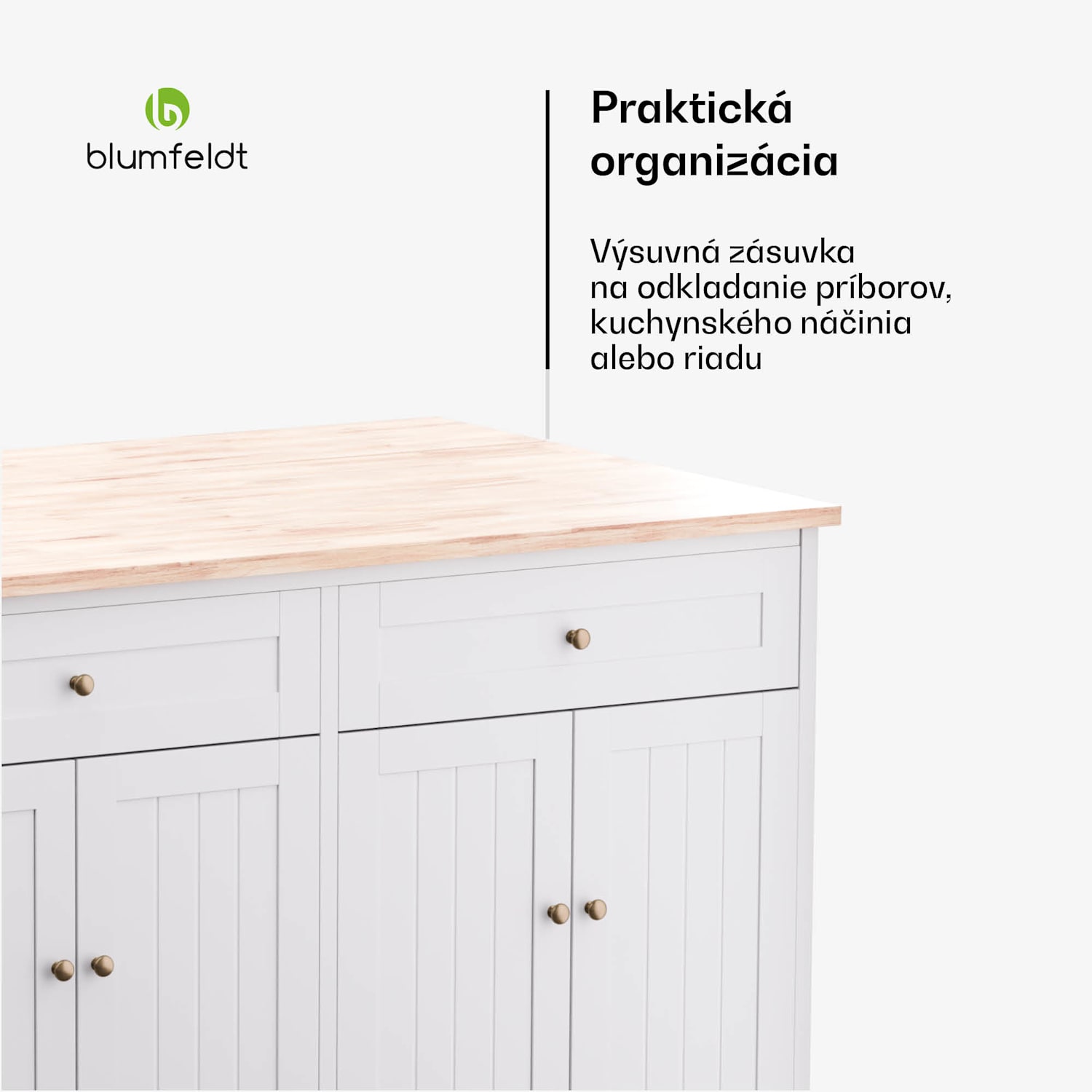 Etsu, kuchynský ostrov, rozťahovacia pracovná doska, 2 zásuvky, 4 dvierka, možno použiť ako jedálenský stôl, úložný priestor, ľahko sa čistí 