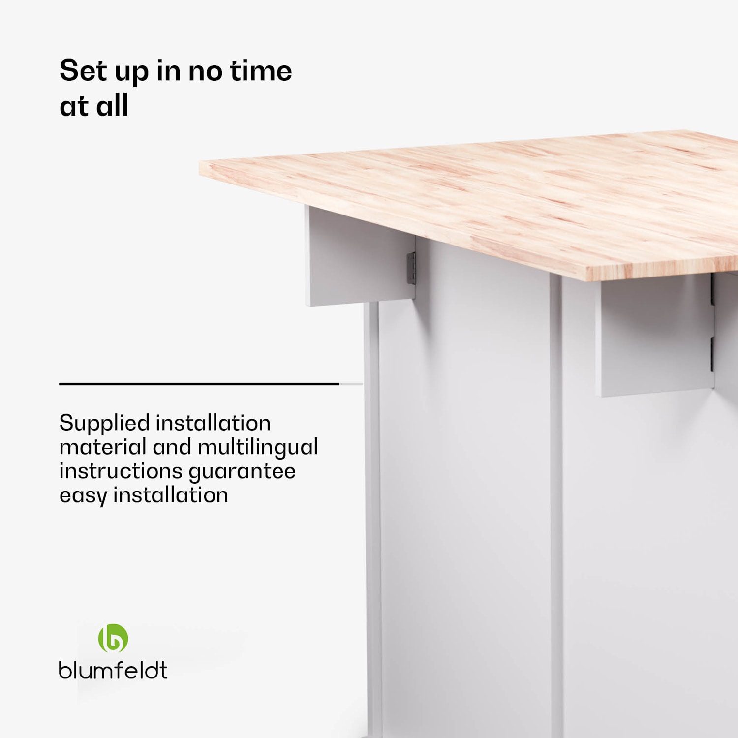 Etsu keukeneiland uitschuifbaar werkblad 2 schuiflades 4 deurtjes geschikt als eettafel  