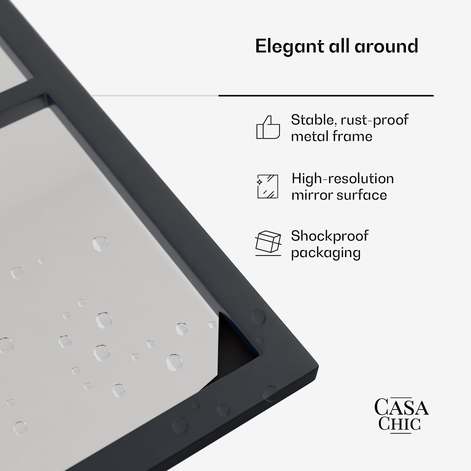 Archway francosko stensko ogledalo, okvir iz aluminija, 46 x 86 cm 