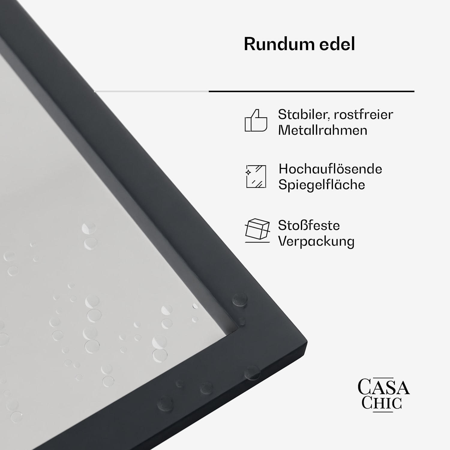 Archway - Specchio a parete dal design francese, cornice in alluminio, 57 x 120 cm 