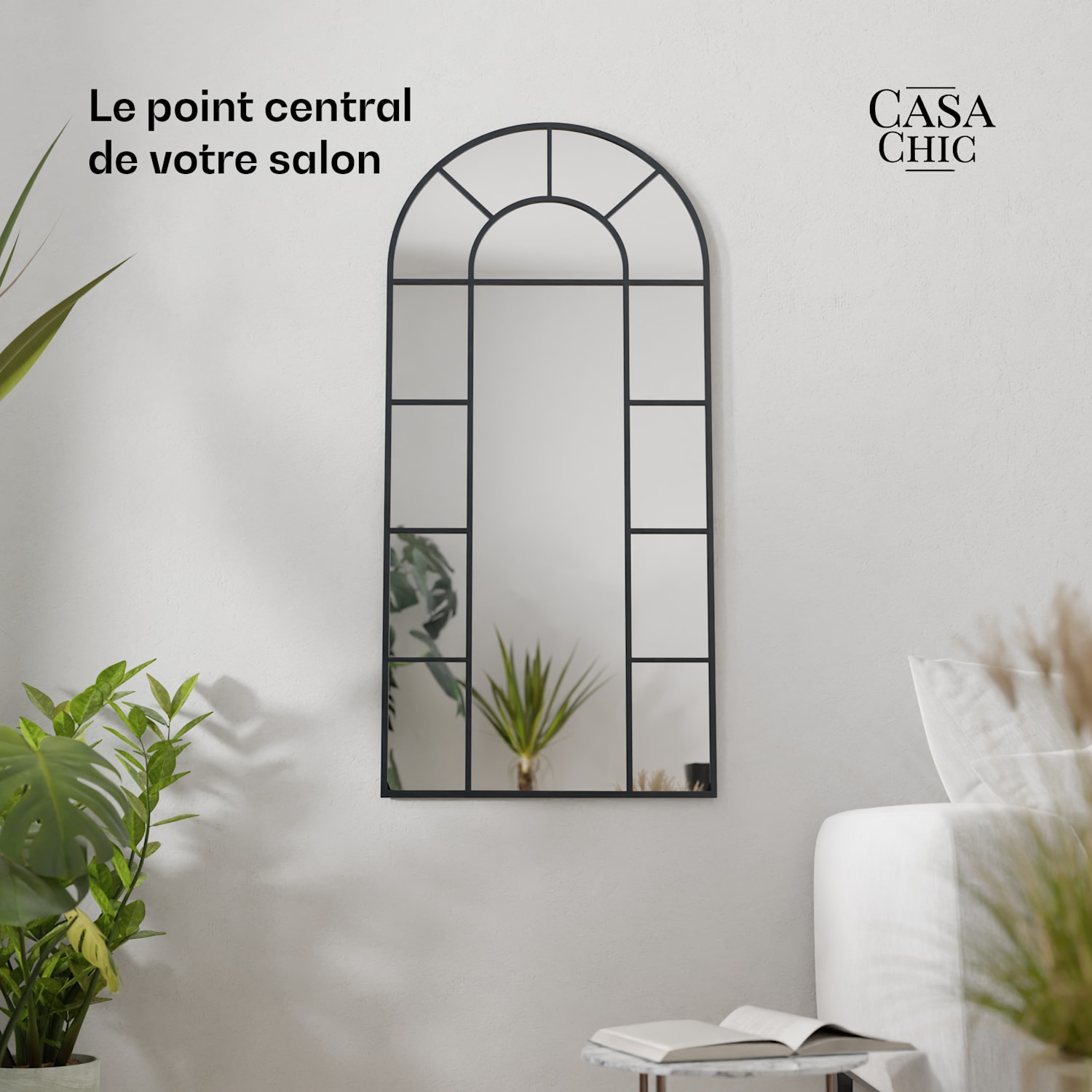 Archway Miroir mural français cadre aluminium 57 × 120 cm 