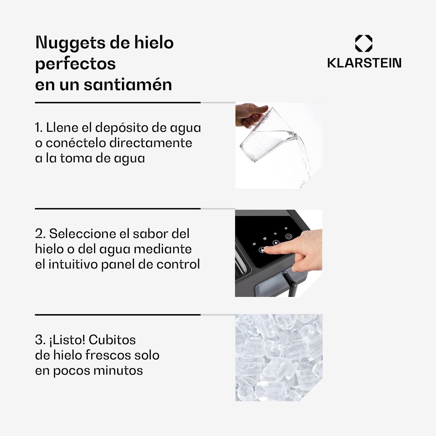 Glacial Pro Nugget Ice Maker Máquina de hielo en pepitas Modo rápido Compresor de 200 vatios 15 kg de pepitas de hielo al día Funcionamiento silencioso 