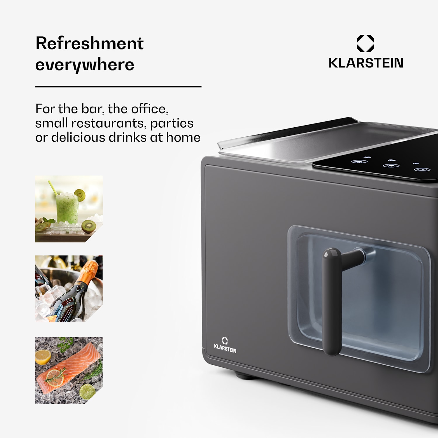 Glacial Pro Nugget Ice Maker ijs-nugget machine snelmodus 200-watt-compressor 15 kg ijs-nuggets per dag en stil in gebruik 