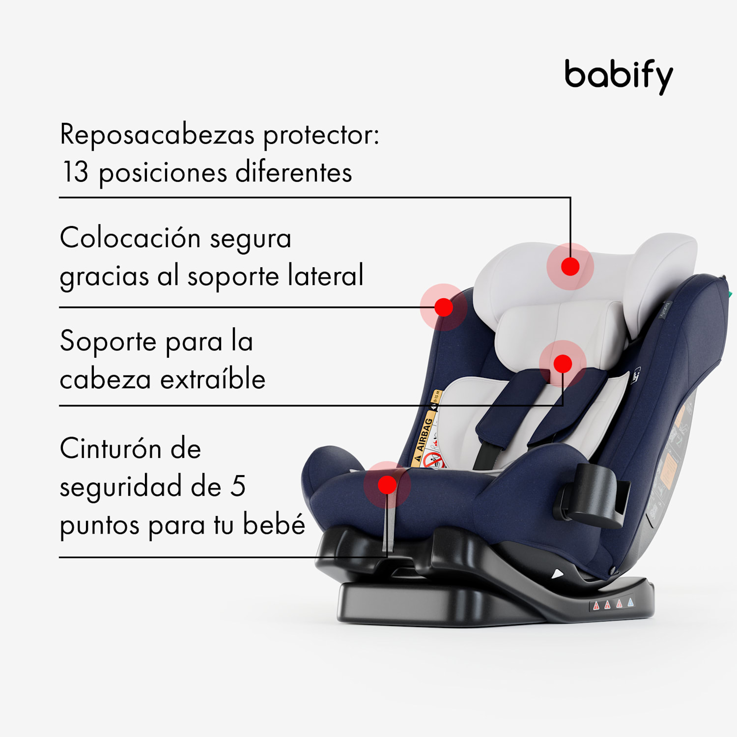 Silla de coche 3 en 1 para niños de 40 a 150 cm de altura certificada según UN ECE R 129 Reboarder con tres ángulos de reclinación 