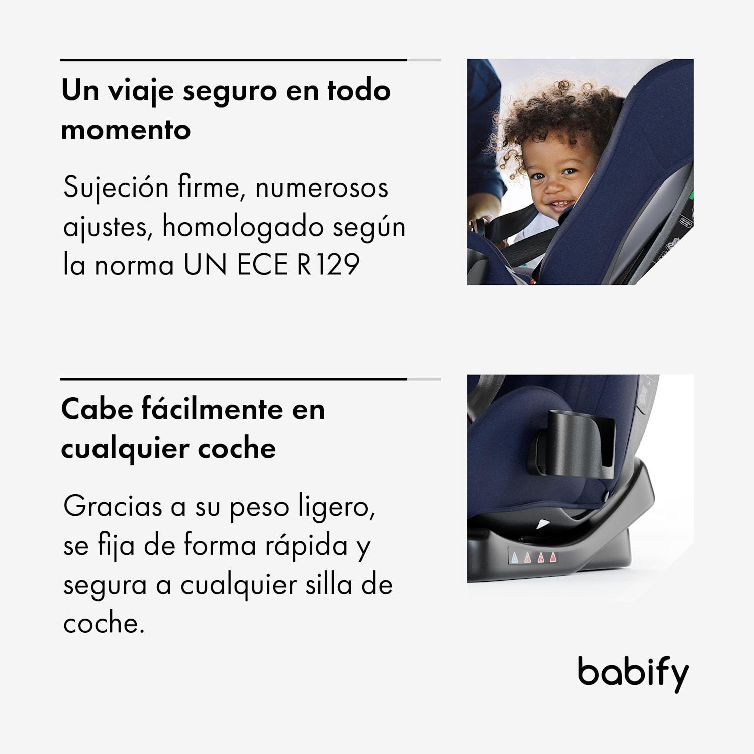 Silla de coche 3 en 1 para niños de 40 a 150 cm de altura certificada según UN ECE R 129 Reboarder con tres ángulos de reclinación 