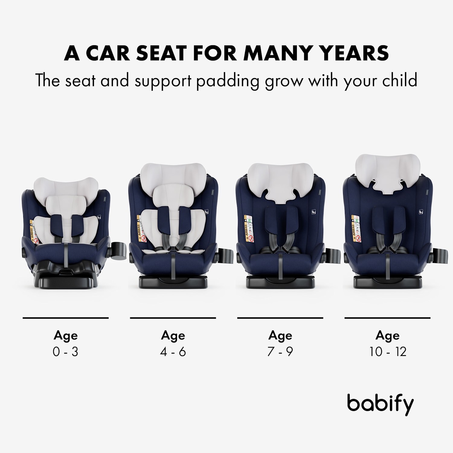 Cadeira auto para criança 3 em 1 para tamanho de 40 até 150 cm certificado por UN ECE R 129 reborder com 3 ângulos de inclinação  