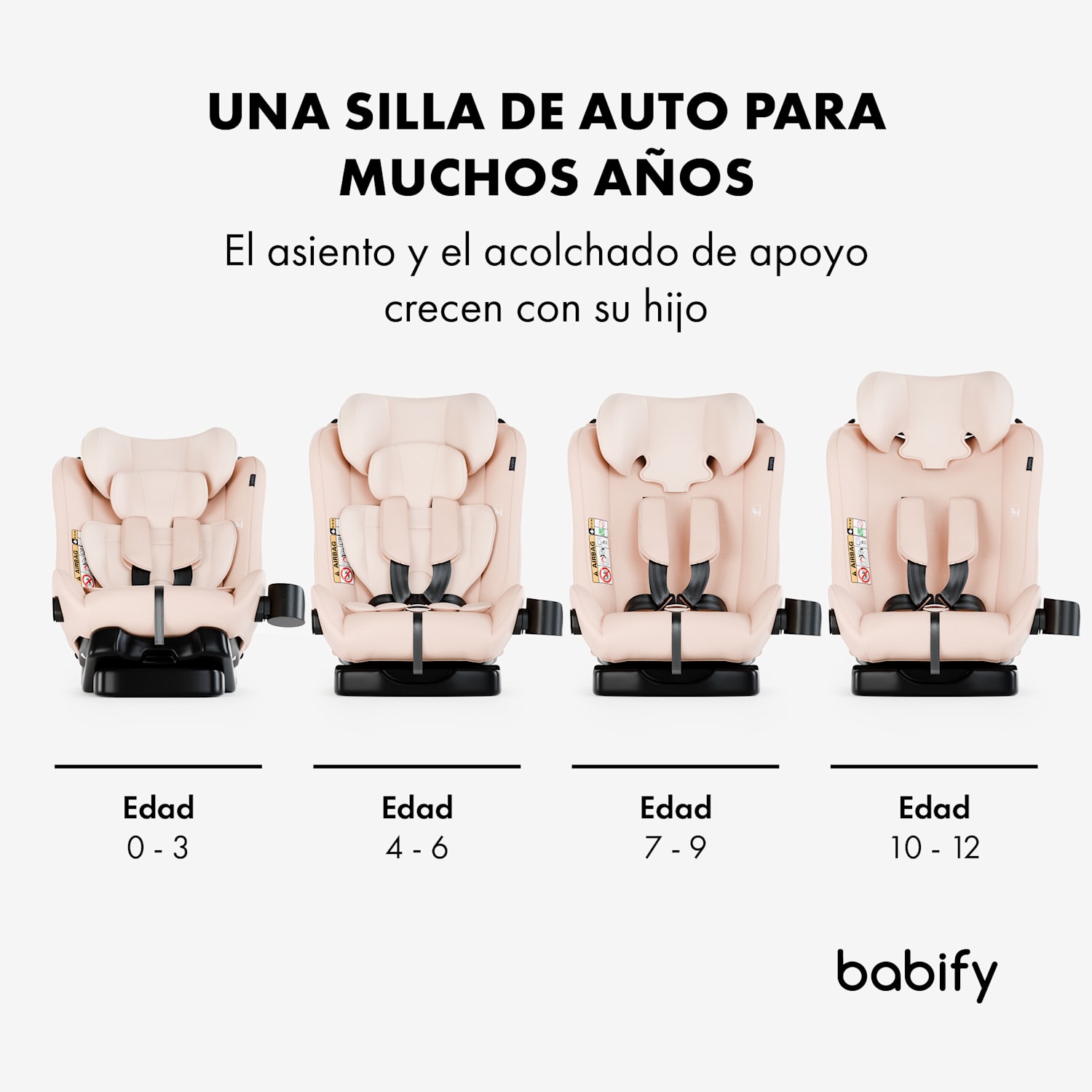 Silla de coche 3 en 1 para niños de 40 a 150 cm de altura certificada según UN ECE R 129 Reboarder con tres ángulos de reclinación 