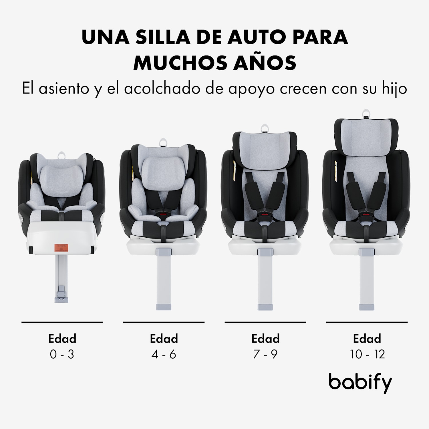 Silla de coche para niños giratoria Onboard 360° con pata de apoyo para 40 - 150 cm de altura corporal con sistema ISOFIX y sistema de arnés de 5 puntos ECE R129 