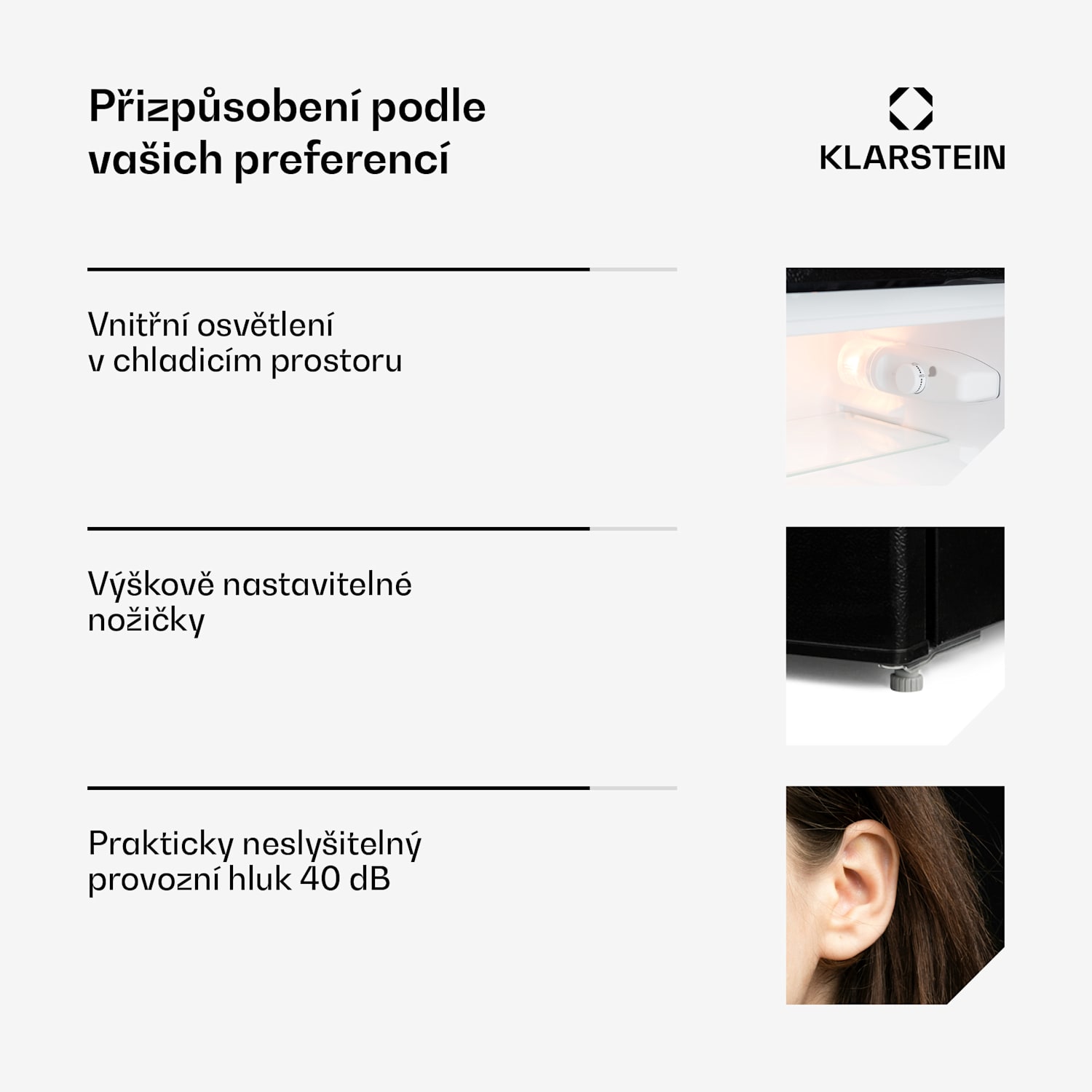 Big Daddy Cool, kombinovaná lednice, 61 l/26 l, 40 dB, energetická třída F, černá 