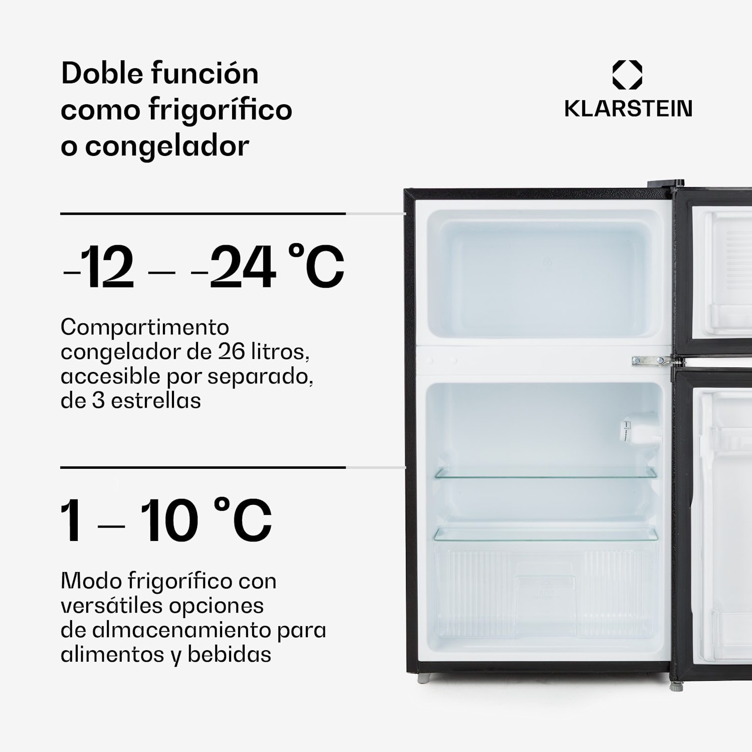 Combinación frigorífico-congelador Big Daddy Cool 87 litros 40 dB clase de eficiencia energética F 
