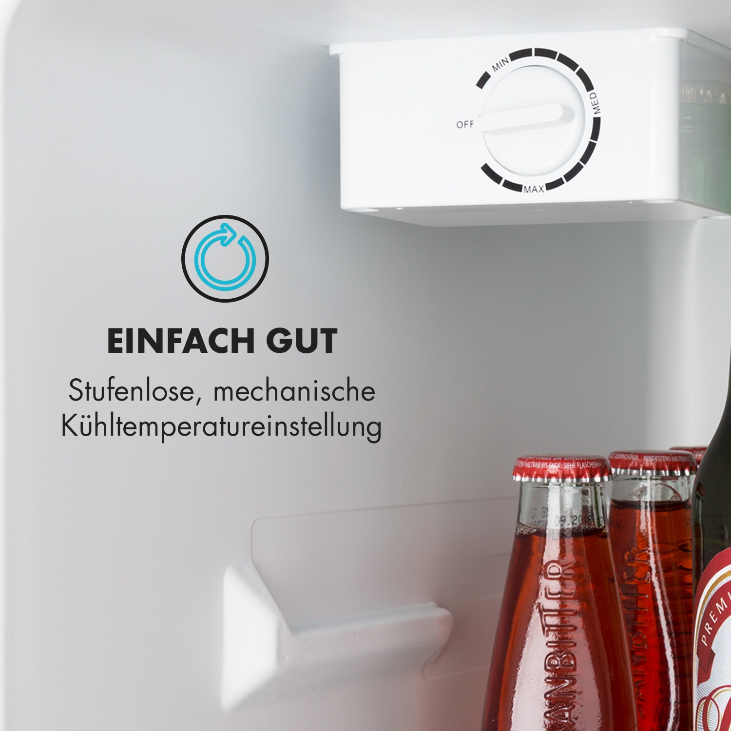 Cool Kid Mini-Kühlschrank mit 4-L-Gefrierfach 66 Liter 41dB Schwarz