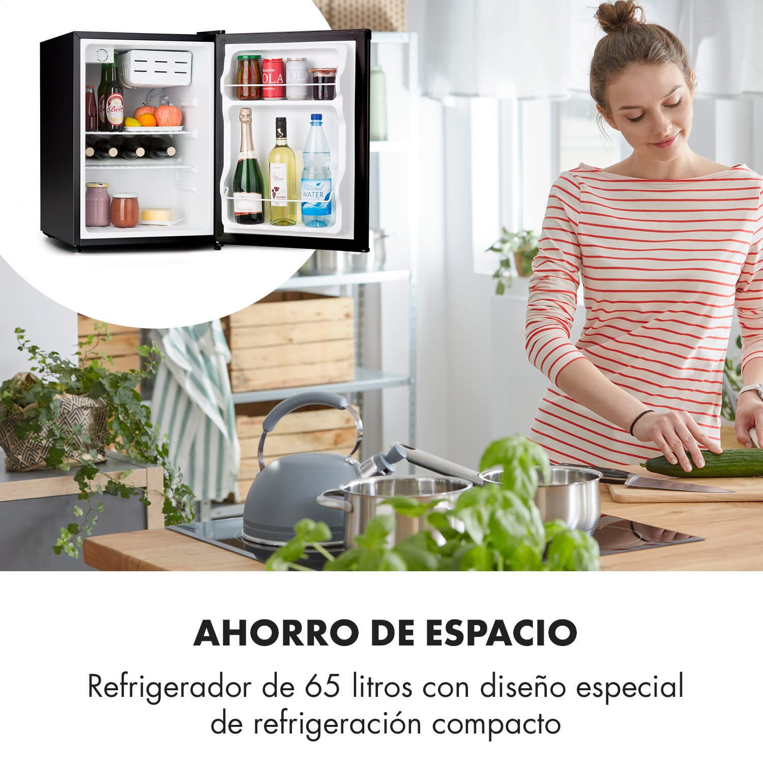 Cool Kid mini frigorífico con congelador de 4 litros 66 litros 41 dB Negro