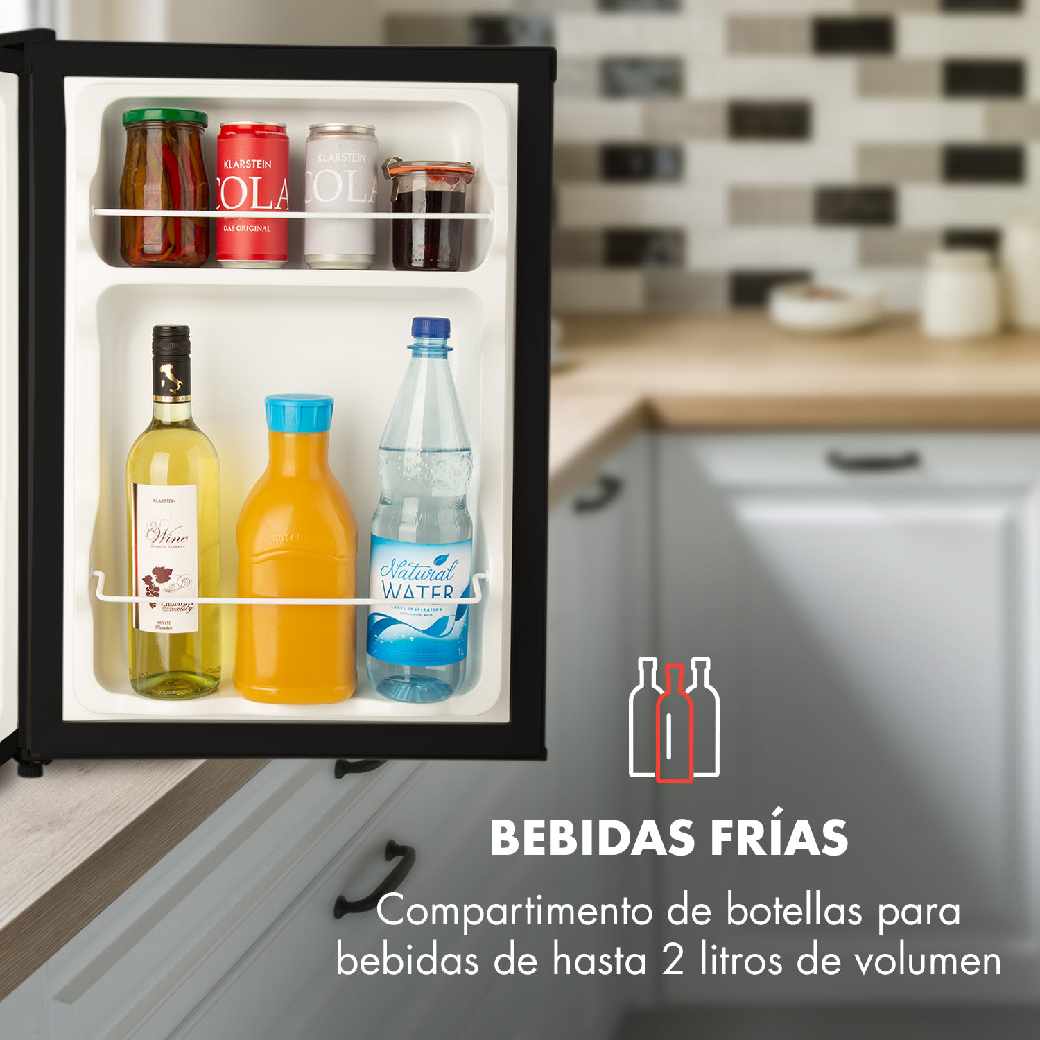 Cool Kid mini frigorífico con congelador de 4 litros 66 litros 41 dB Negro
