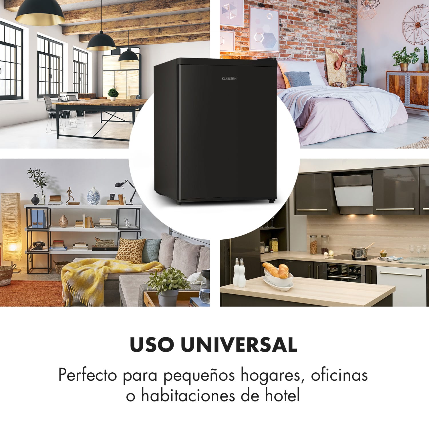 Cool Kid mini frigorífico con congelador de 4 litros 66 litros 41 dB Negro