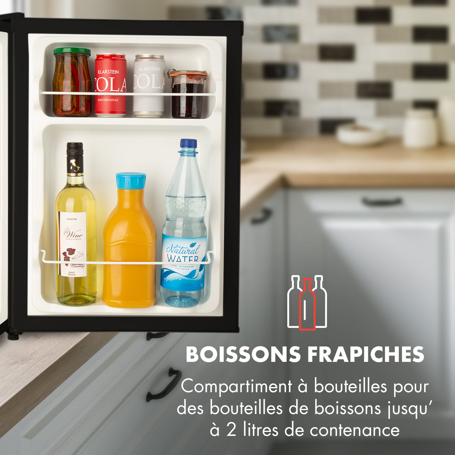 Cool Kid Mini-réfrigérateur avec compartiment congélateur 4 L 66 litres 41dB Noir