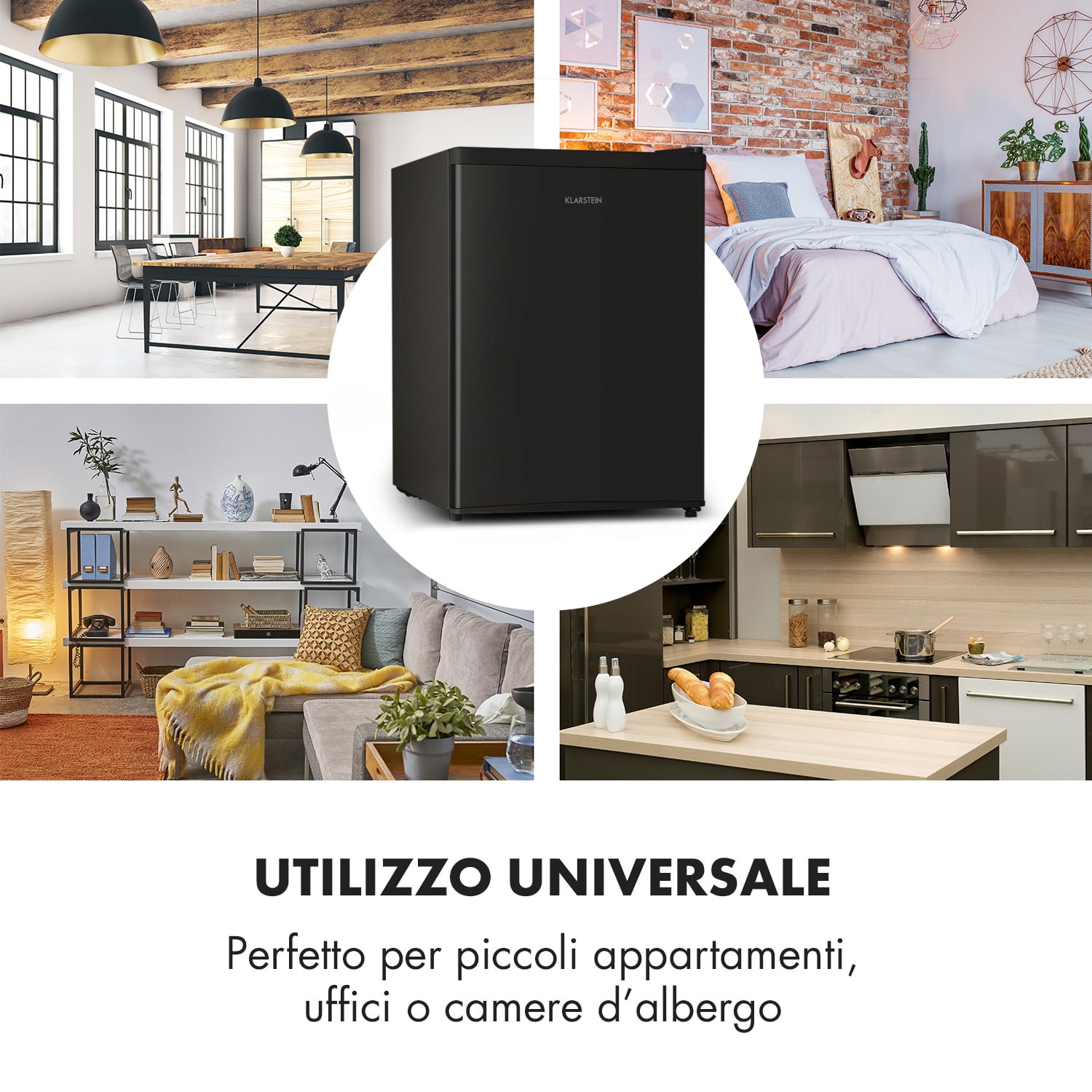 Mini frigo Cool Kid con vano congelatore da 4 litri 66 litri 41dB Preto
