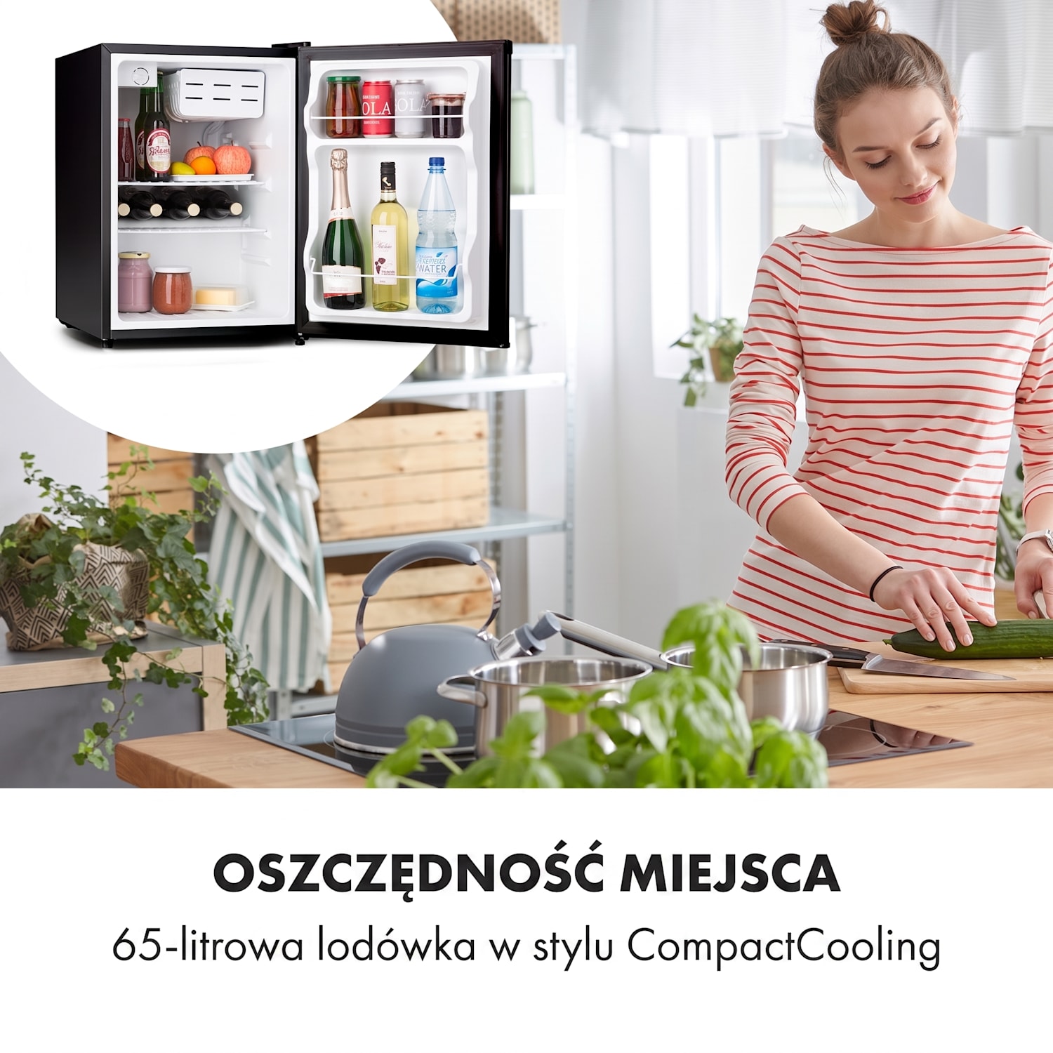 Cool Kid, mini lodówka z zamrażalnikiem, 43 l/4 l, klasa energetyczna F, 41 dB Črna