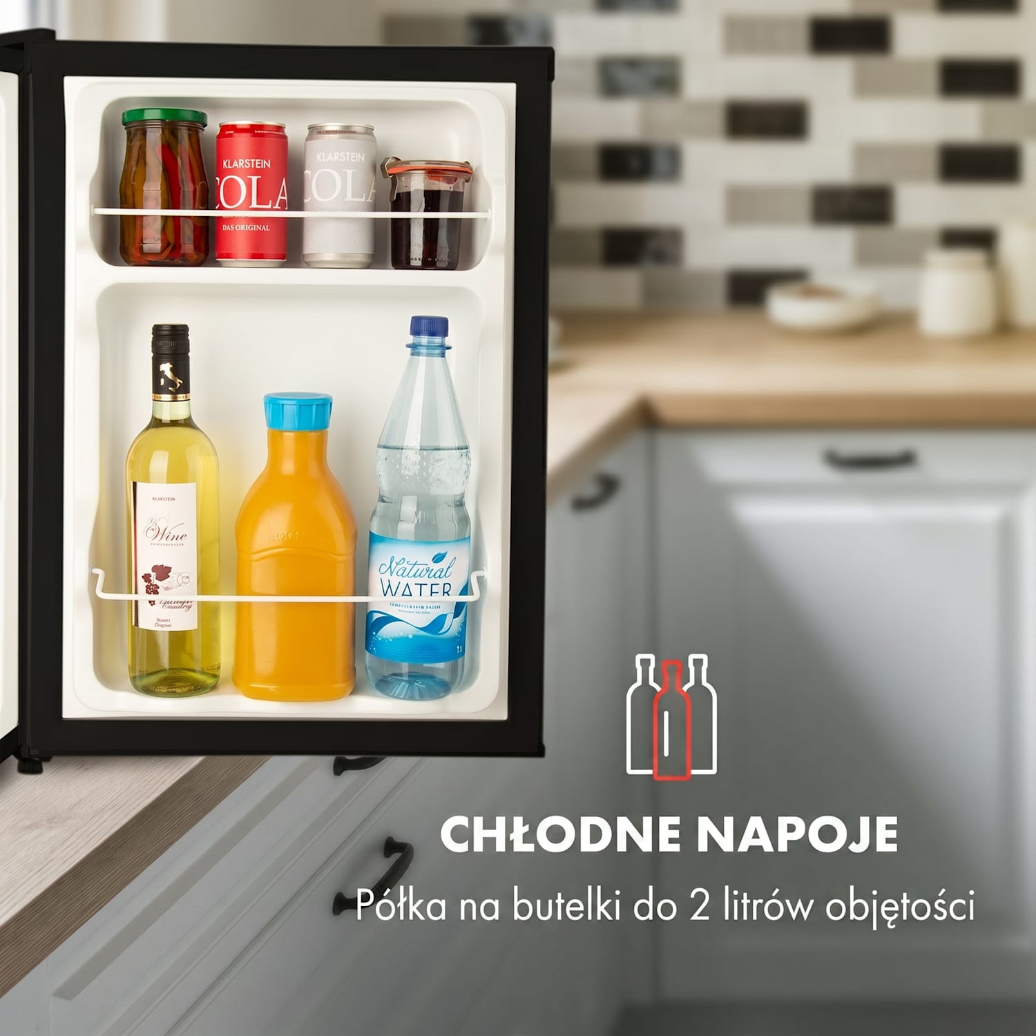 Cool Kid, mini lodówka z zamrażalnikiem, 43 l/4 l, klasa energetyczna F, 41 dB Črna