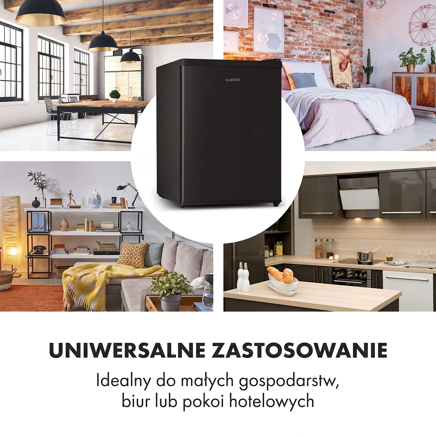 Cool Kid, mini lodówka z zamrażalnikiem, 43 l/4 l, klasa energetyczna F, 41 dB Črna