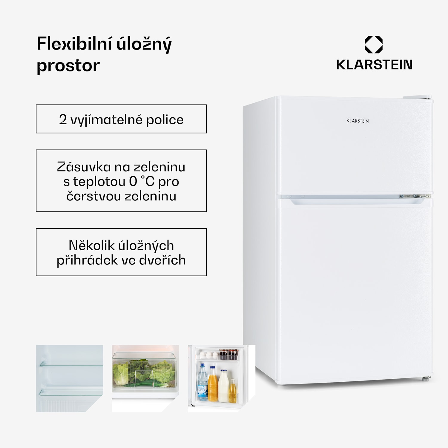 Big Daddy Cool, kombinovaná lednice, 61 l/26 l, 40 dB, energetická třída F, bílá 87 Ltr | Bílá