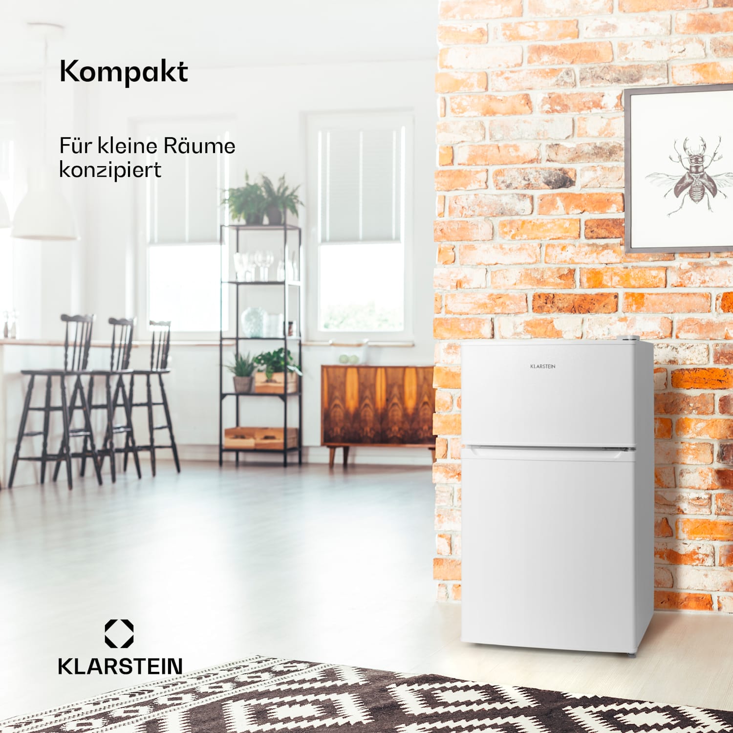 Big Daddy Cool Kühl-Gefrier-Kombination 87 Liter 40dB EEK F 87 Ltr | Weiß