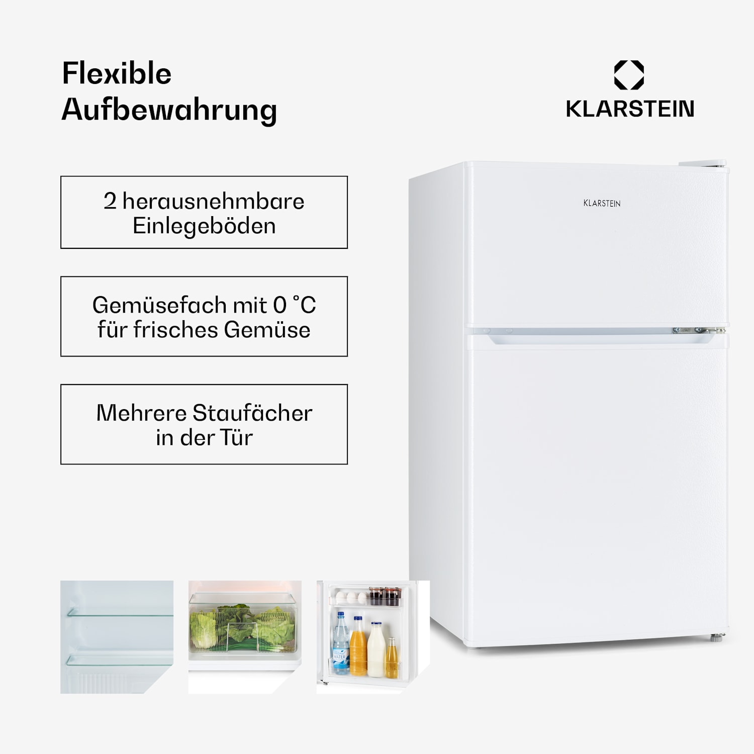 Big Daddy Cool Kühl-Gefrier-Kombination 87 Liter 40dB EEK F 87 Ltr | Weiß