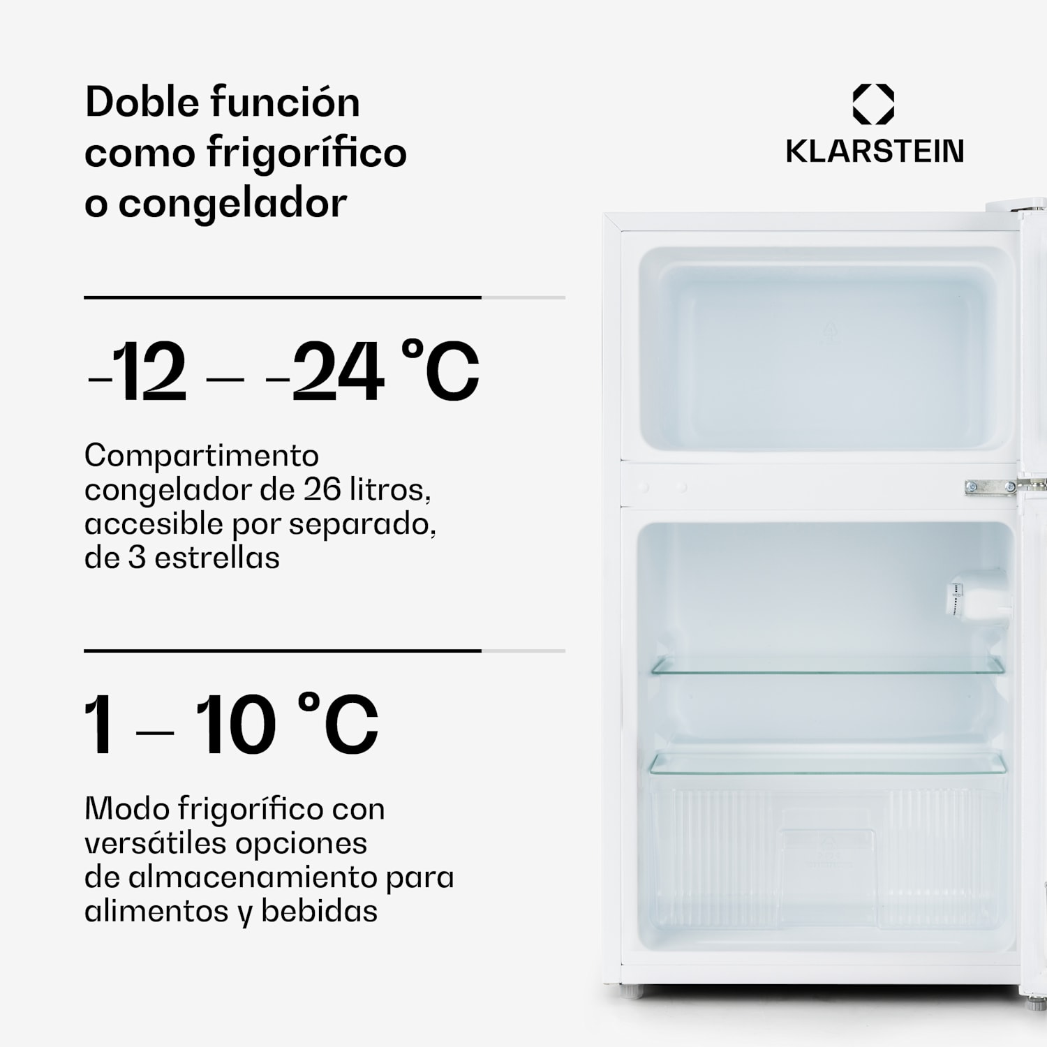 Combinación frigorífico-congelador Big Daddy Cool 87 litros 40 dB clase de eficiencia energética F 