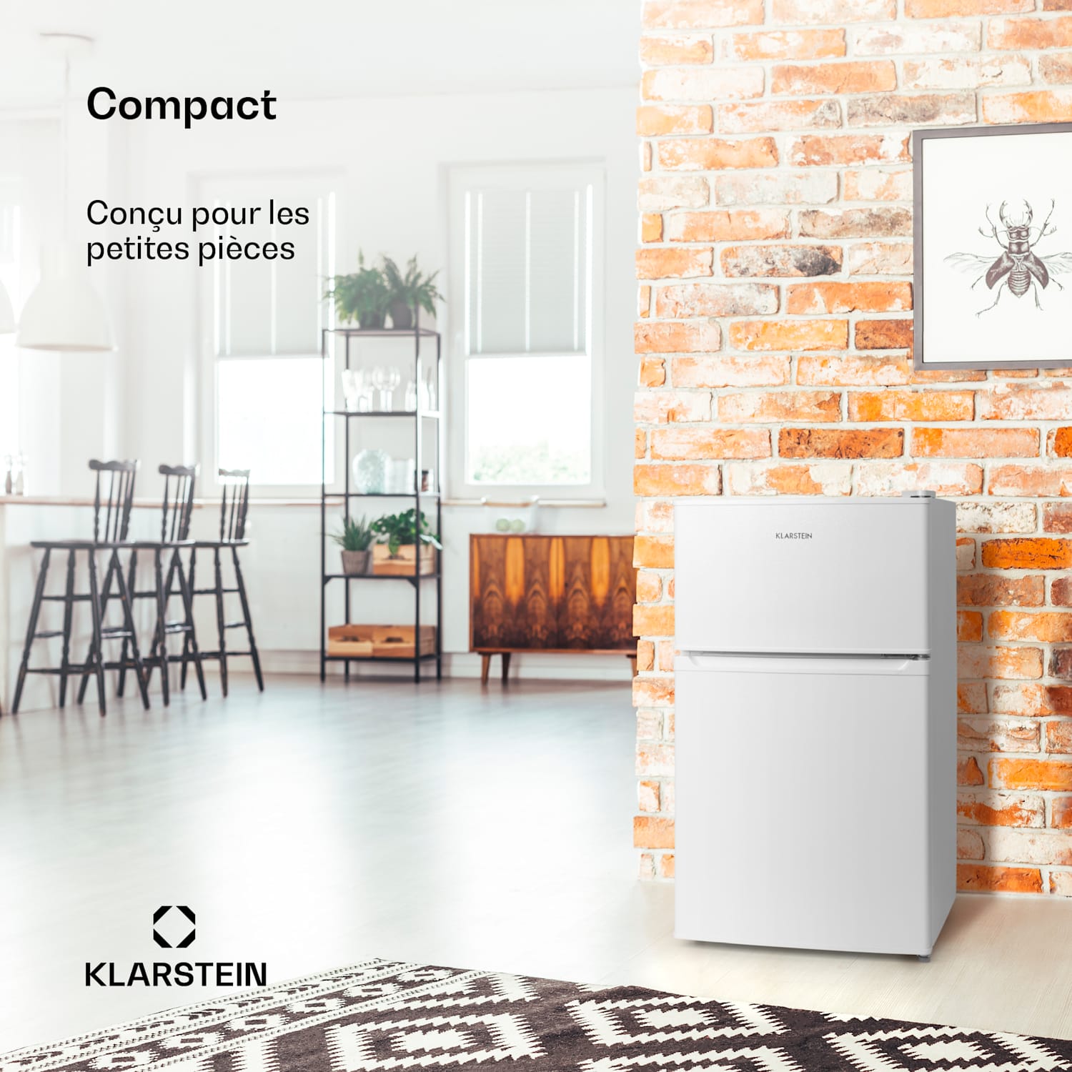 Réfrigérateur-congélateur Big Daddy Cool 87 Liter 40dB CEE F 87 L | Blanc