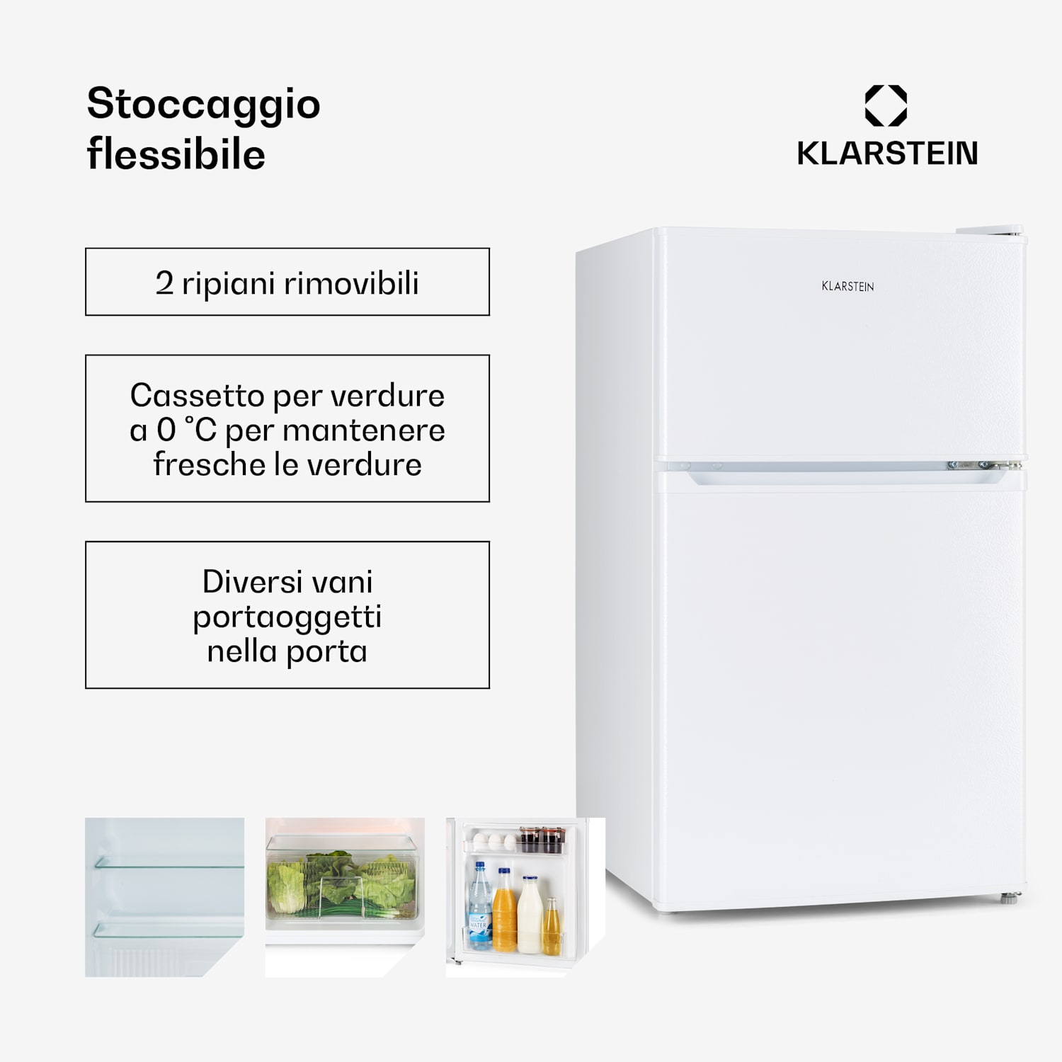 Big Daddy Cool frigo-congelatore 87 litri 40dB CEE F 87 Ltr | Bianco