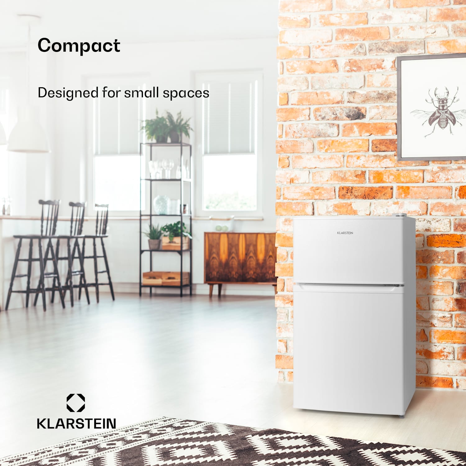 Big Daddy Cool Fridge-freezer 87 litres 40dB EEK F 87 Ltr | White