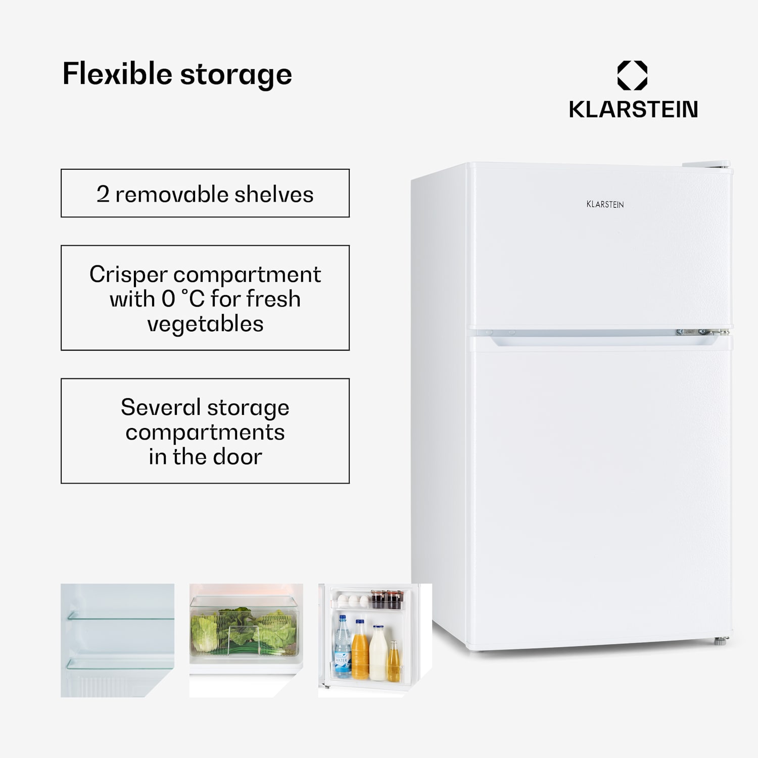 Big Daddy Cool Fridge-freezer 87 litres 40dB EEK F 87 Ltr | White