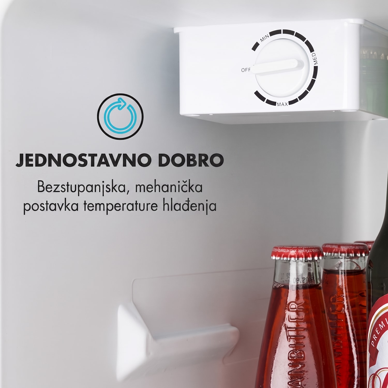 Cool Kid, mini hladnjak s pretincem za zamrzavanje od 4 L, 66 L, 41 dB, F, nehrđajući brušeni čelik Srebrna Siva