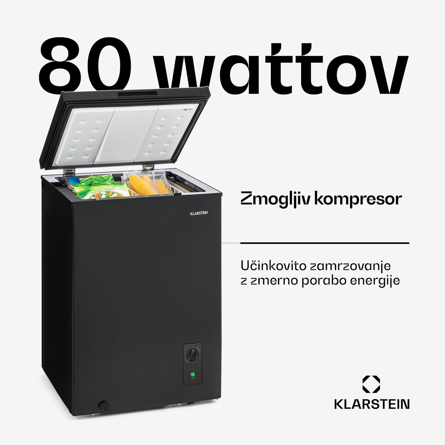 Iceblokk 99, zamrzovalnik, 98 l, 75 W, F, črna 100 Ltr | Črna